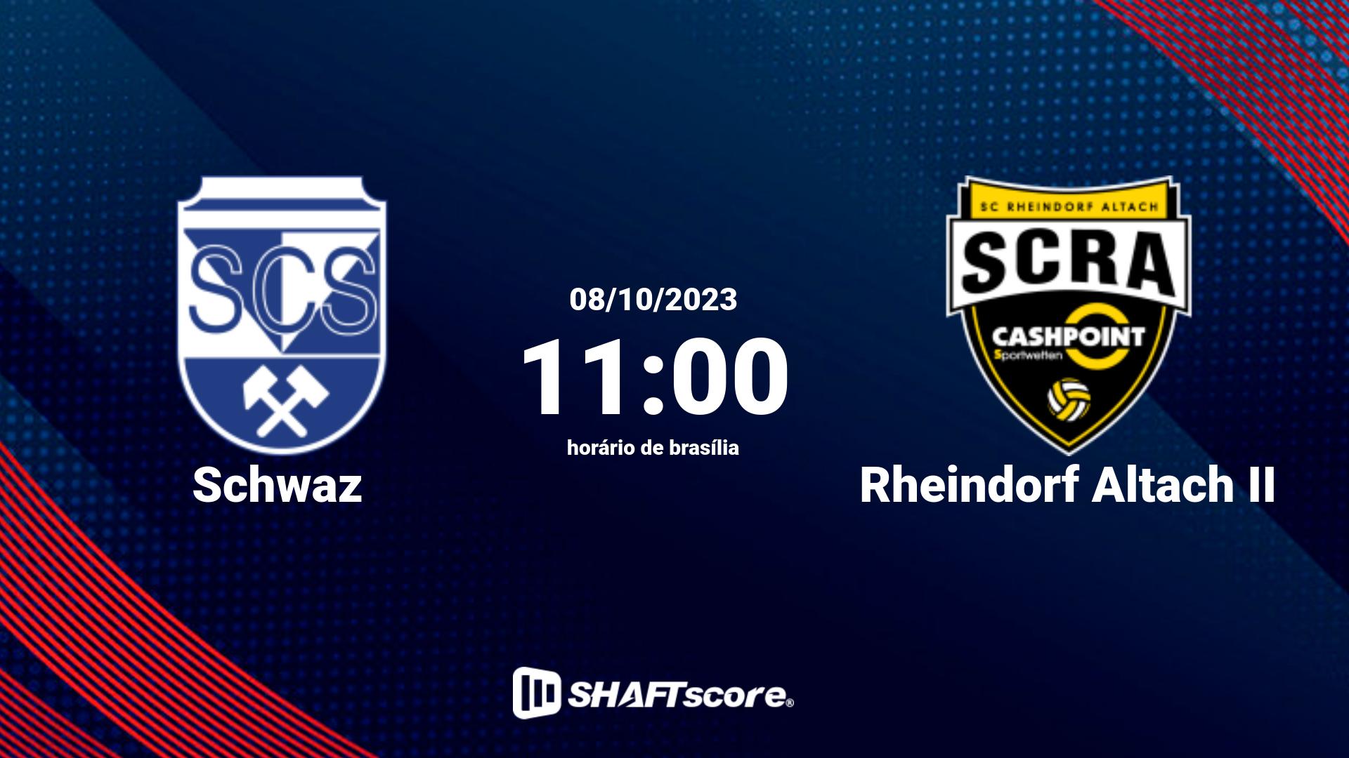 Estatísticas do jogo Schwaz vs Rheindorf Altach II 08.10 11:00