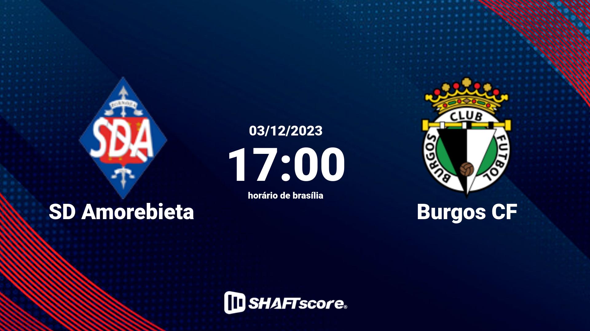 Estatísticas do jogo SD Amorebieta vs Burgos CF 03.12 17:00