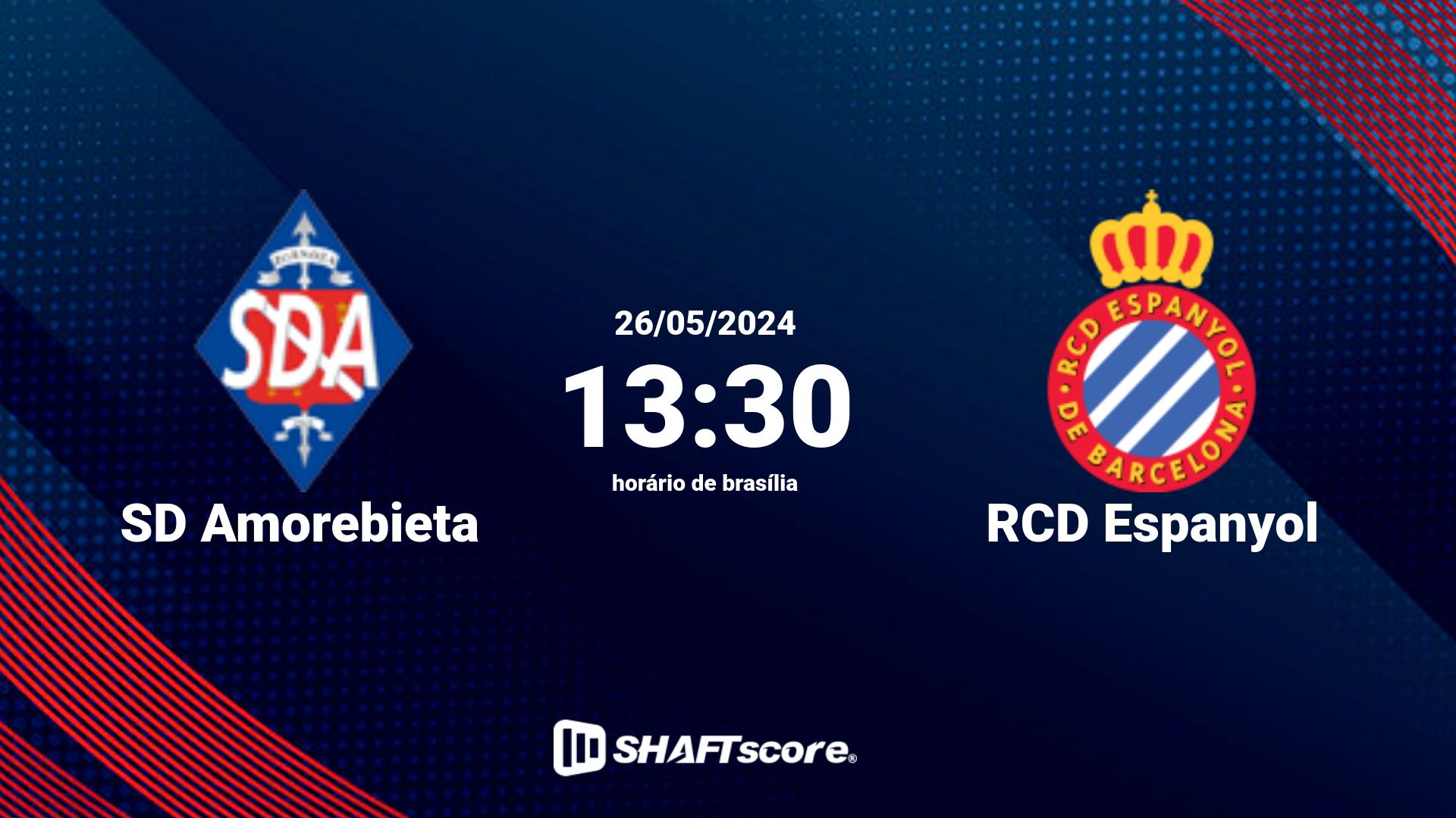 Estatísticas do jogo SD Amorebieta vs RCD Espanyol 26.05 13:30