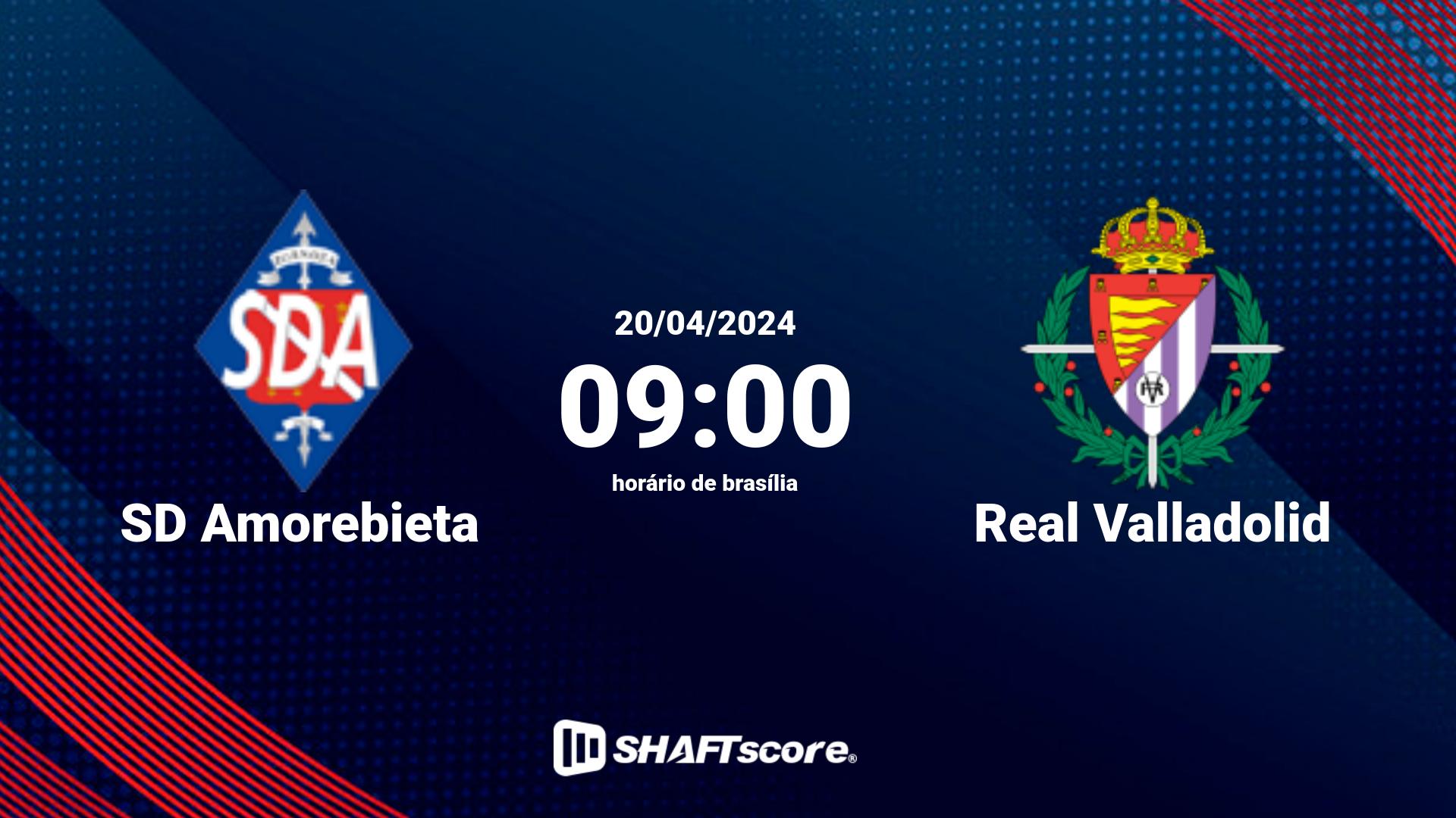 Estatísticas do jogo SD Amorebieta vs Real Valladolid 20.04 09:00