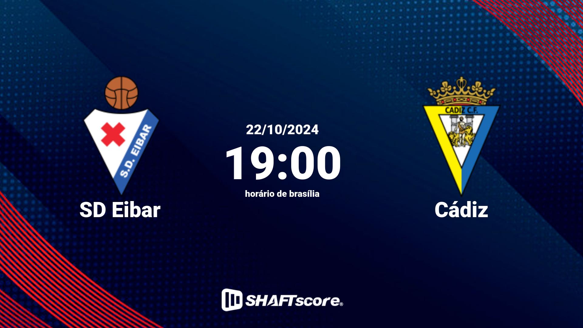 Estatísticas do jogo SD Eibar vs Cádiz 22.10 19:00