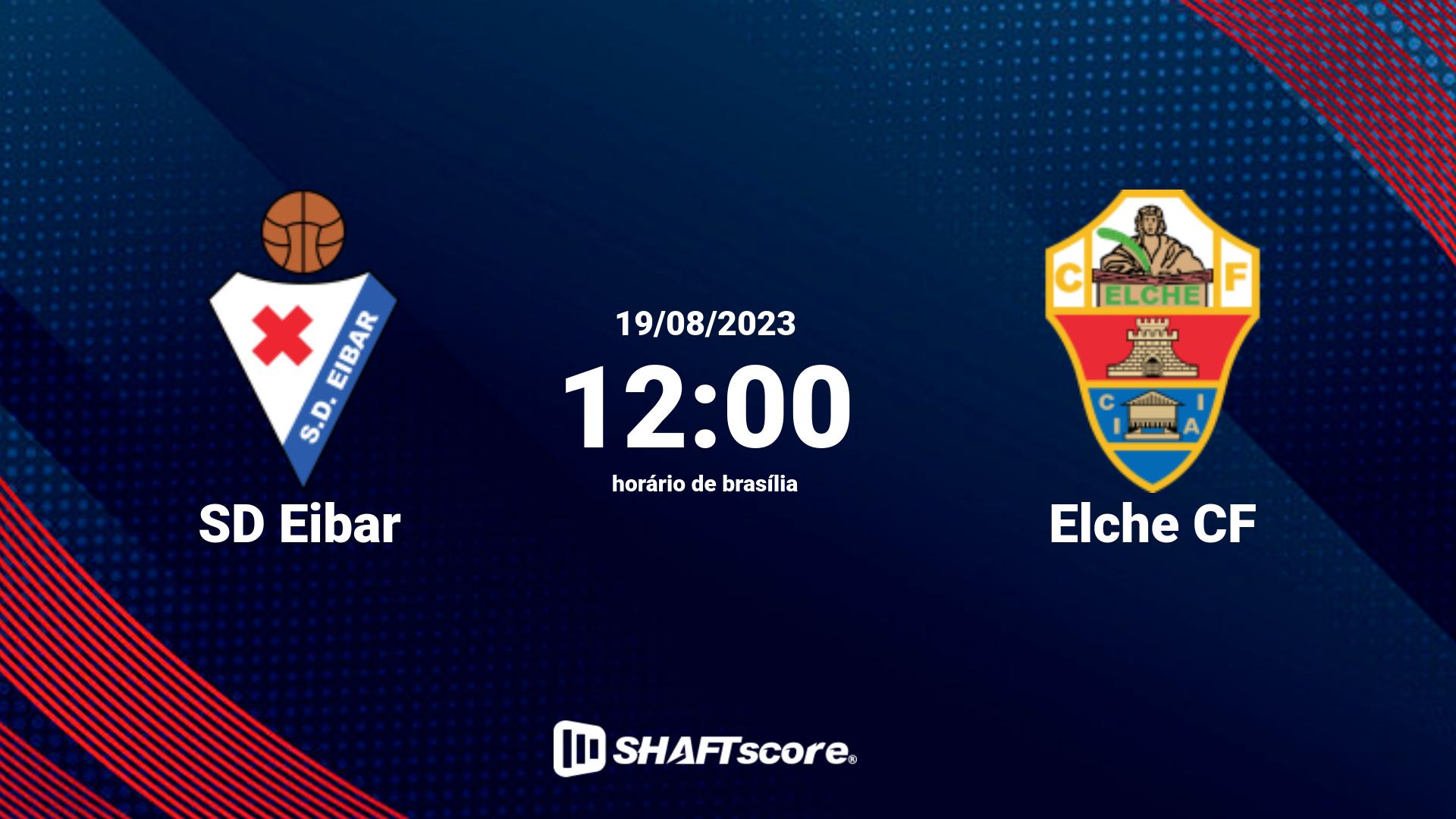 Estatísticas do jogo SD Eibar vs Elche CF 19.08 12:00