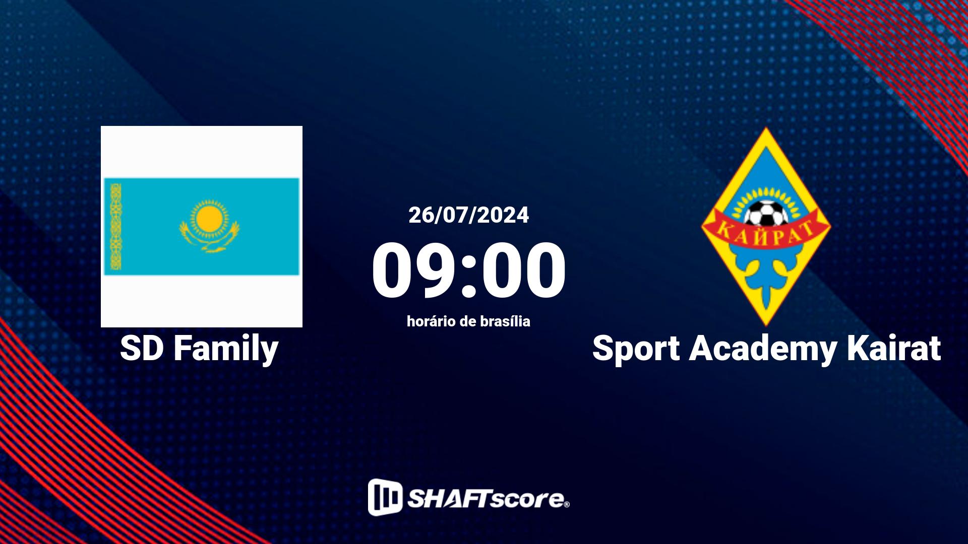 Estatísticas do jogo SD Family vs Sport Academy Kairat 26.07 09:00