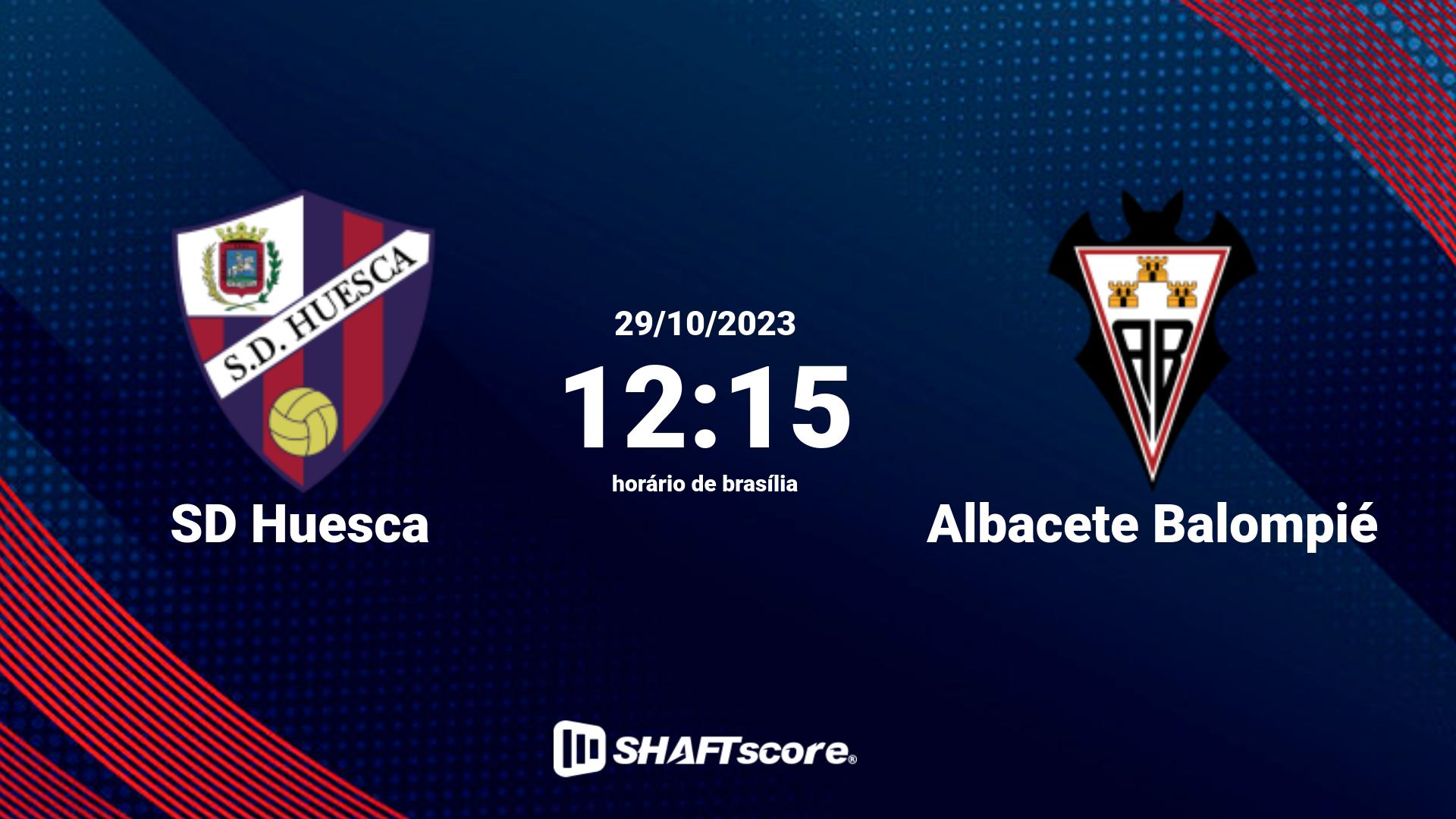 Estatísticas do jogo SD Huesca vs Albacete Balompié 29.10 12:15