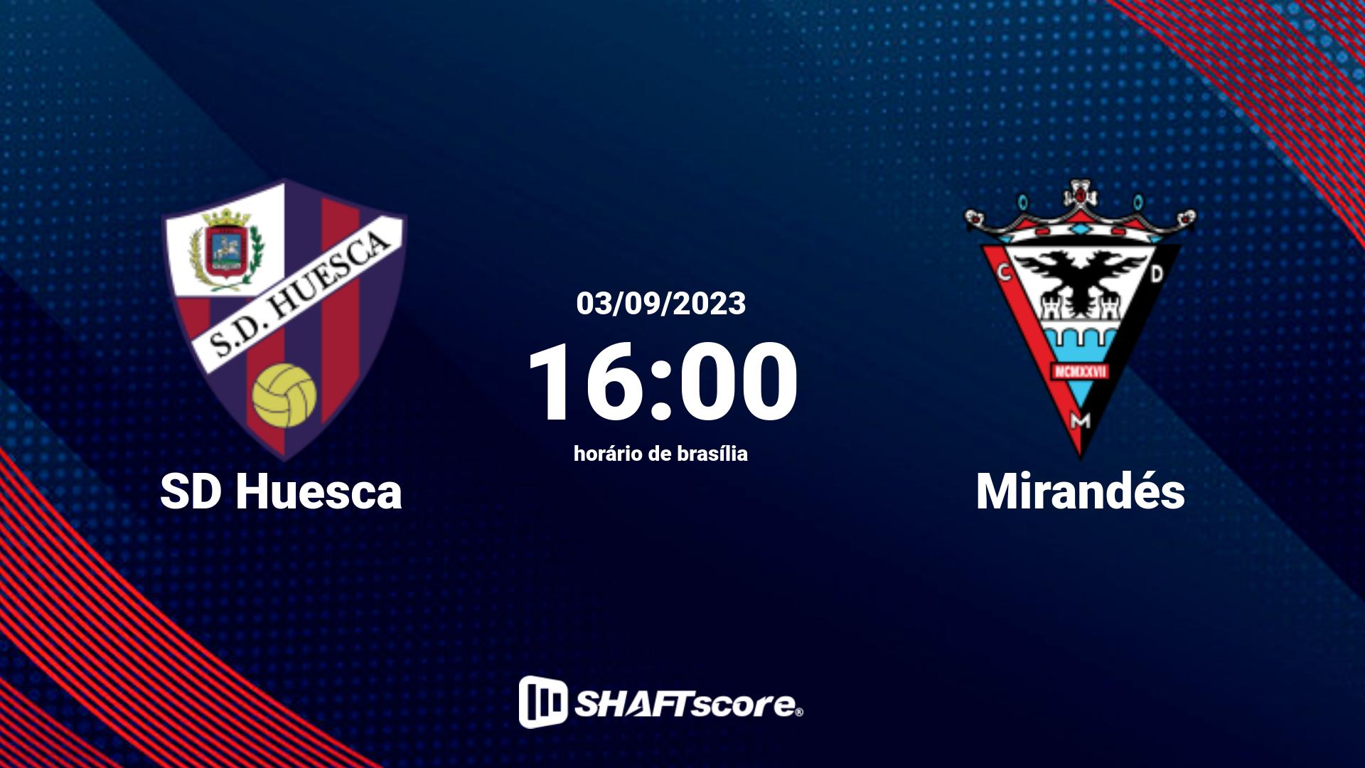 Estatísticas do jogo SD Huesca vs Mirandés 03.09 16:00