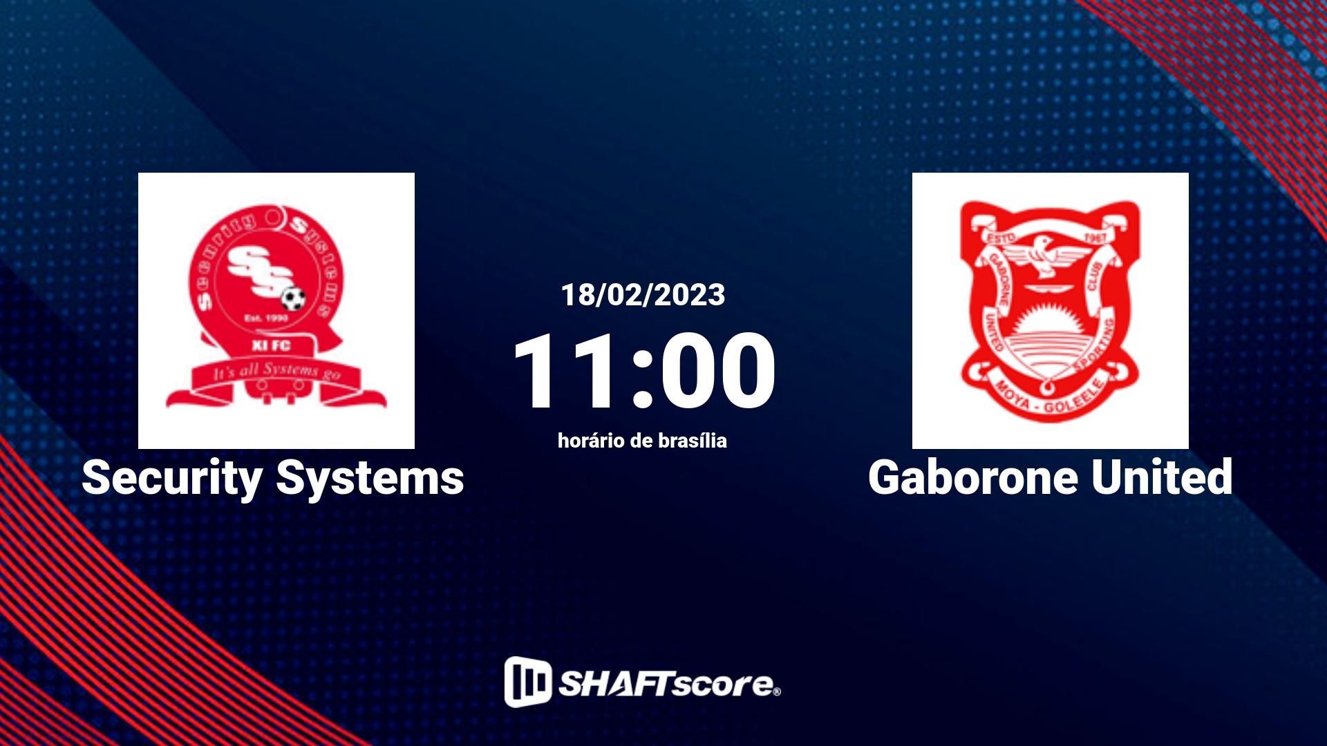 Estatísticas do jogo Security Systems vs Gaborone United 18.02 11:00