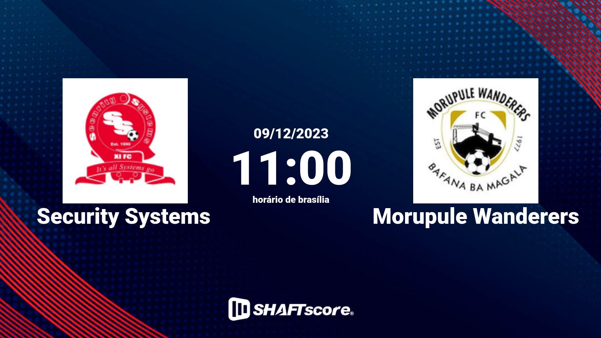 Estatísticas do jogo Security Systems vs Morupule Wanderers 09.12 11:00