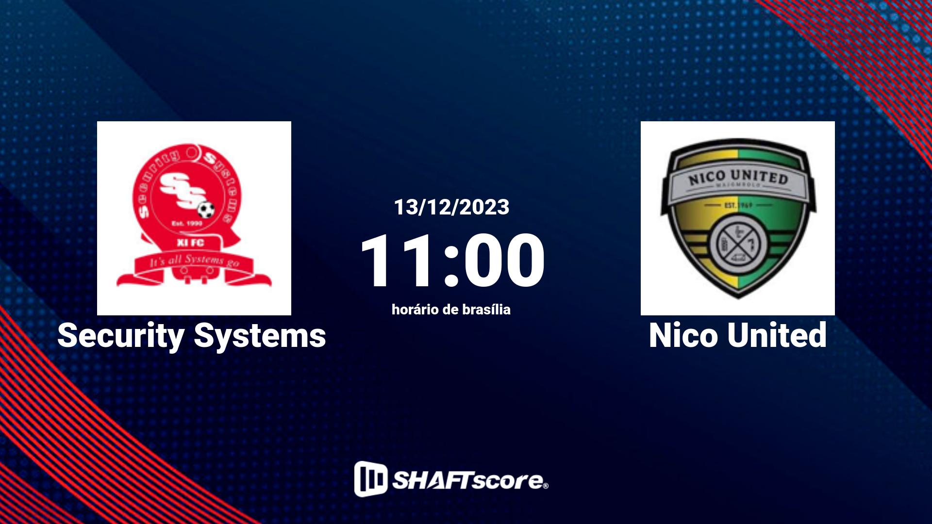 Estatísticas do jogo Security Systems vs Nico United 13.12 11:00