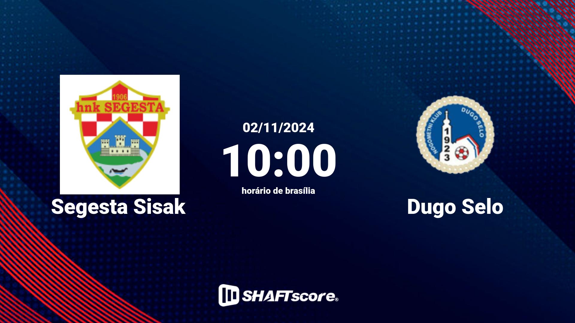 Estatísticas do jogo Segesta Sisak vs Dugo Selo 02.11 10:00