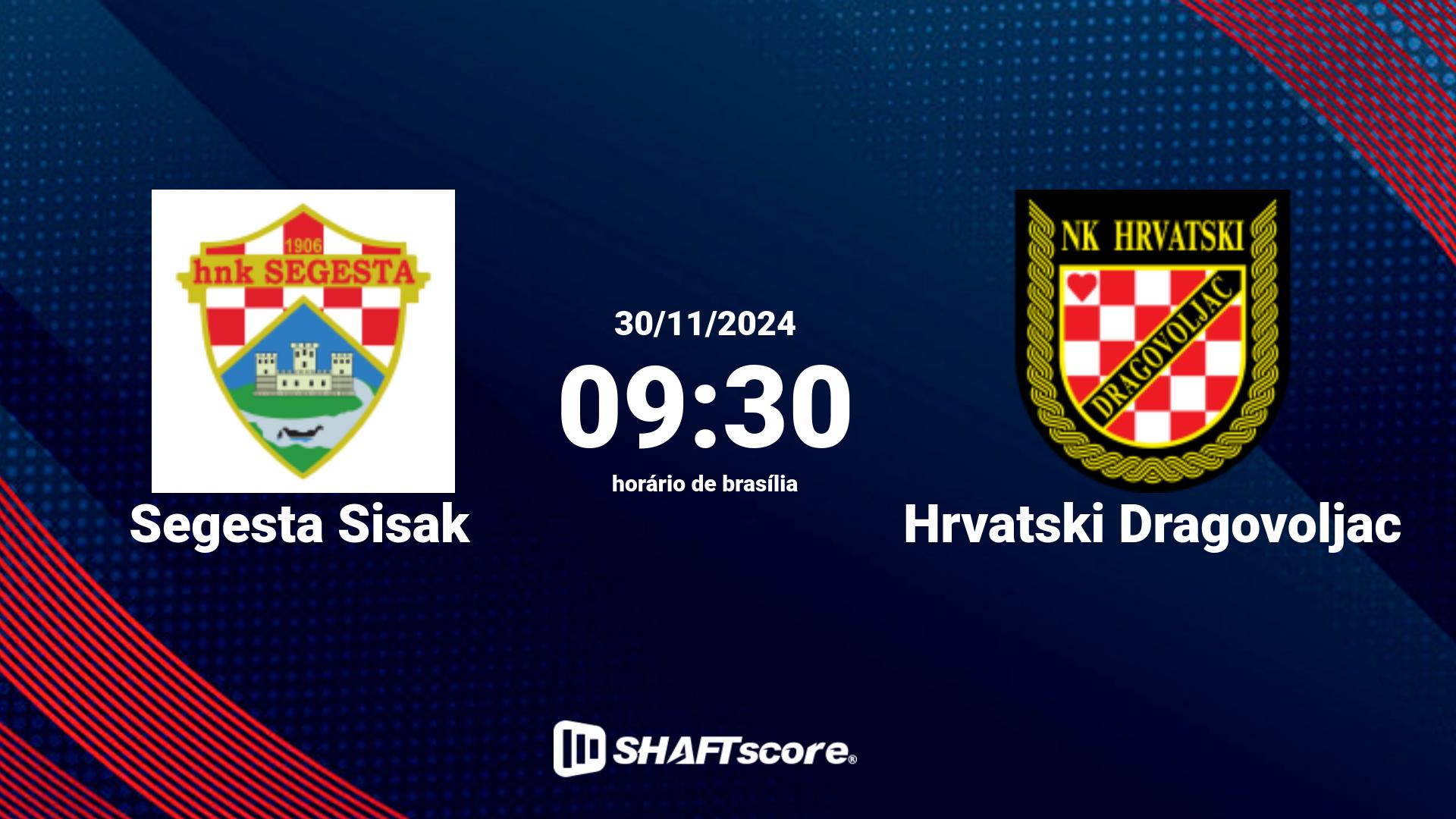 Estatísticas do jogo Segesta Sisak vs Hrvatski Dragovoljac 30.11 09:30