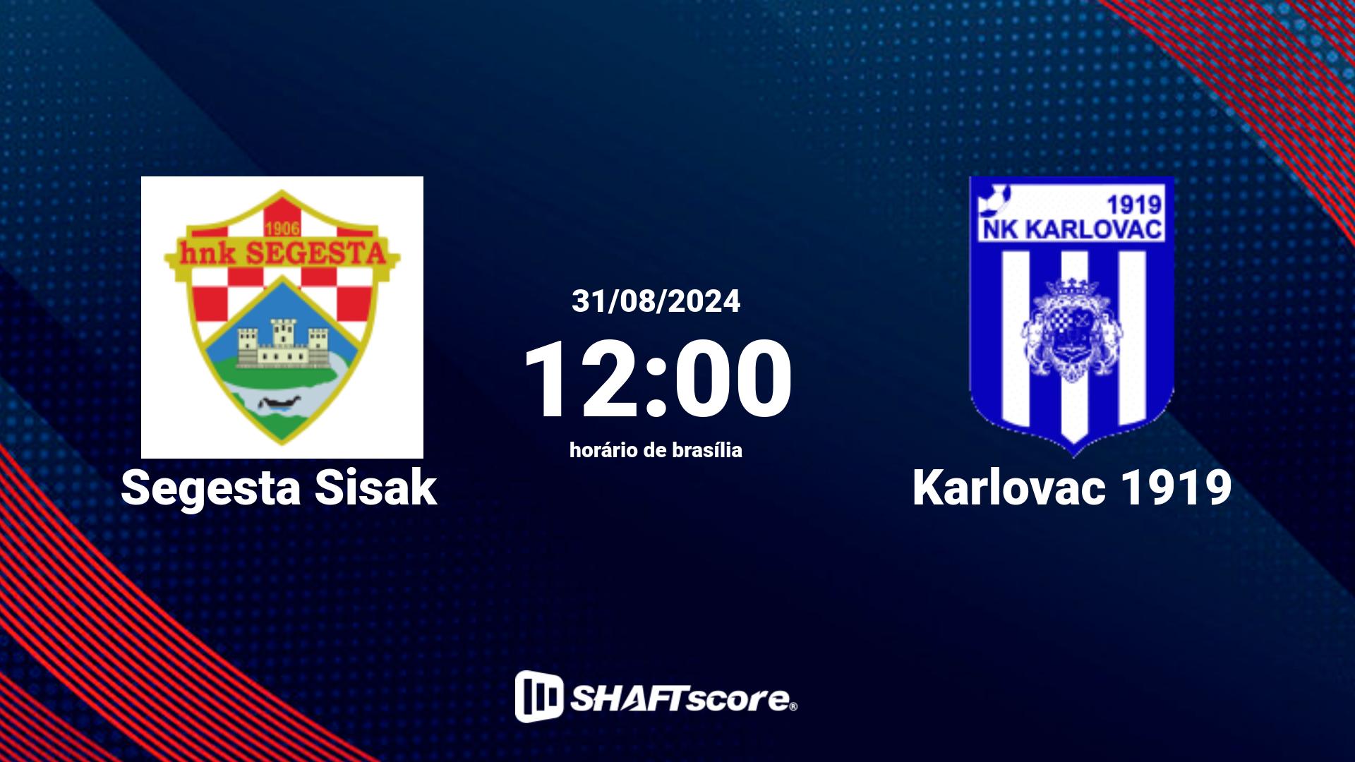 Estatísticas do jogo Segesta Sisak vs Karlovac 1919 31.08 12:00