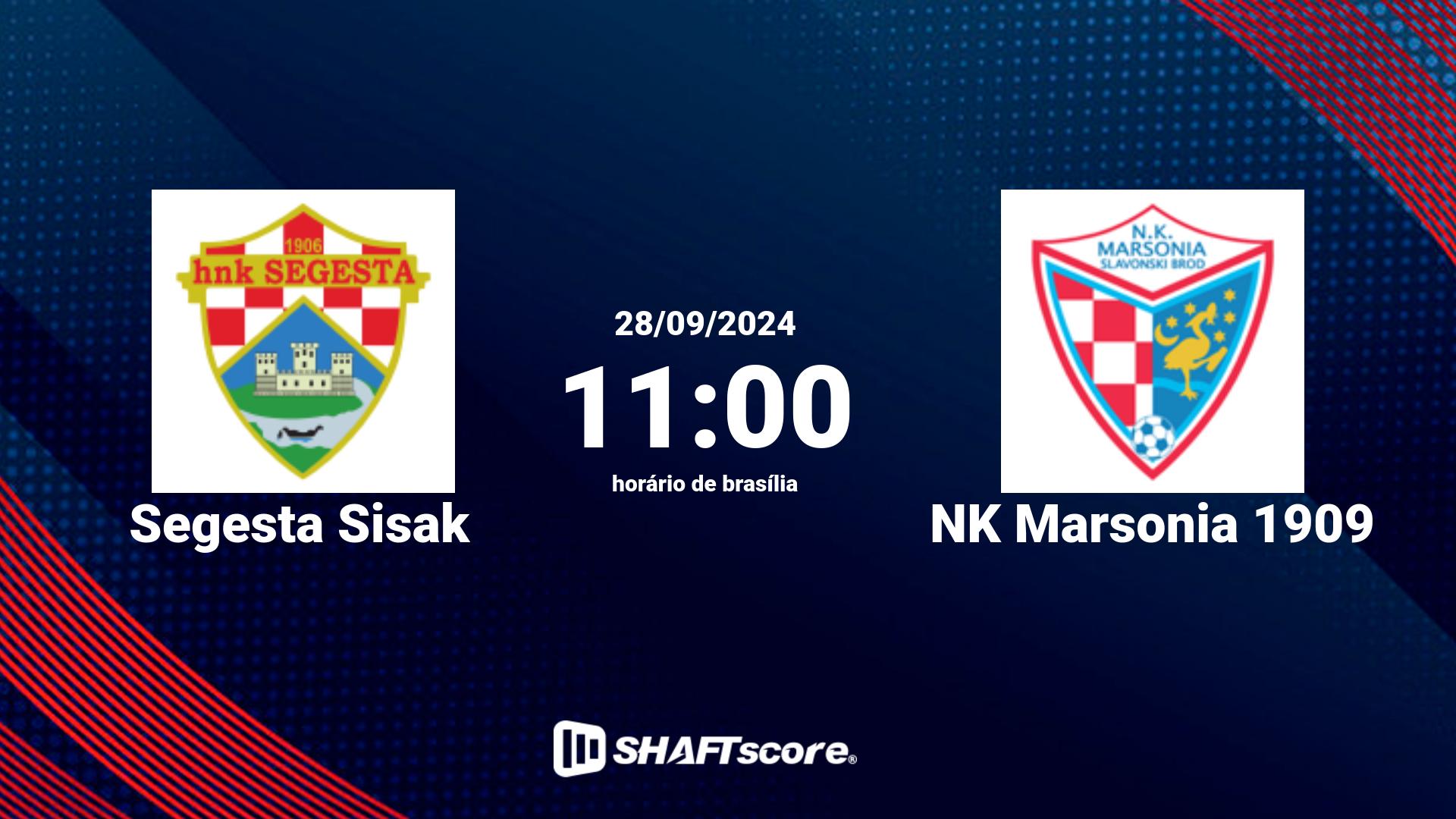 Estatísticas do jogo Segesta Sisak vs NK Marsonia 1909 28.09 11:00