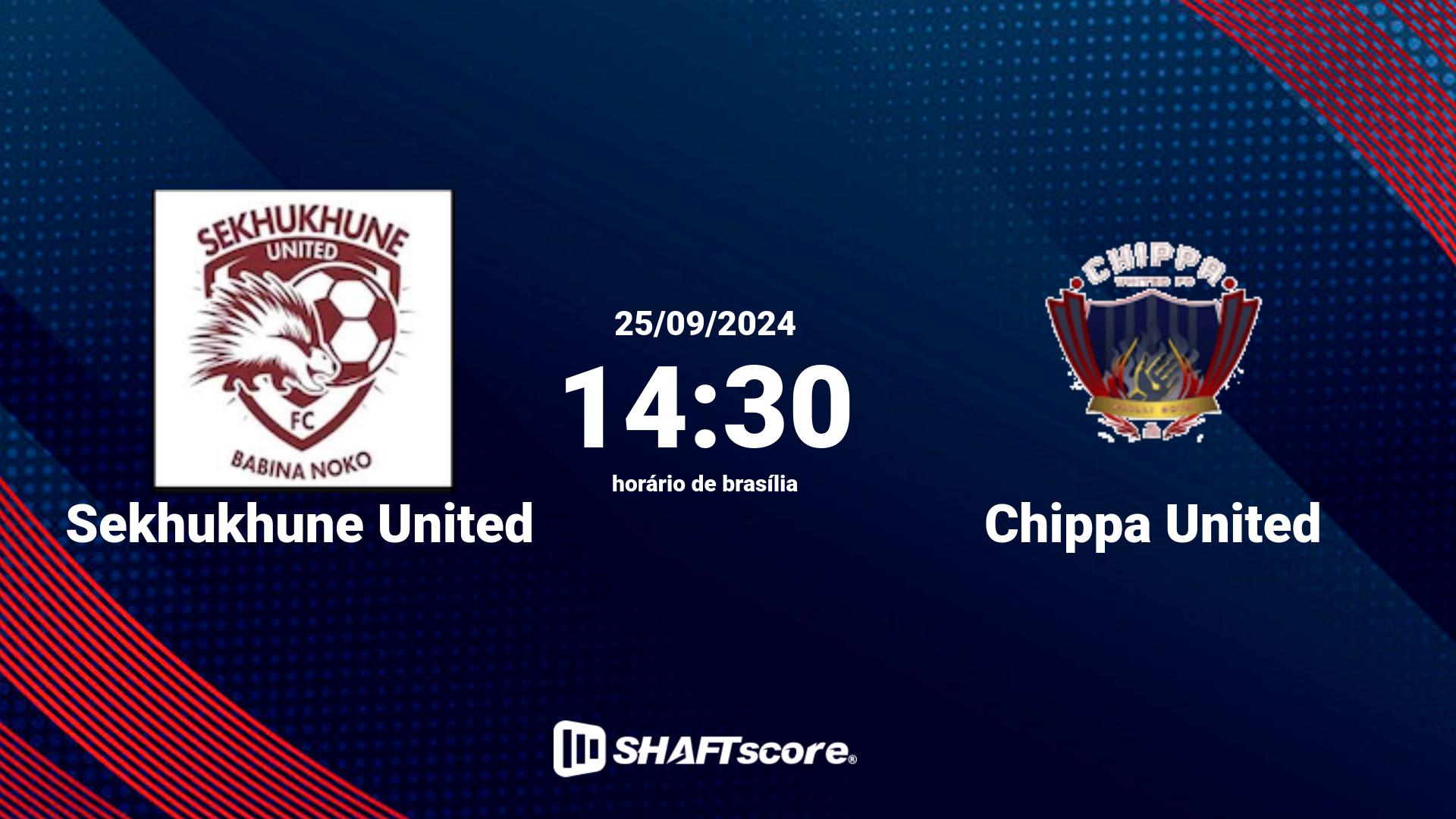 Estatísticas do jogo Sekhukhune United vs Chippa United 25.09 14:30