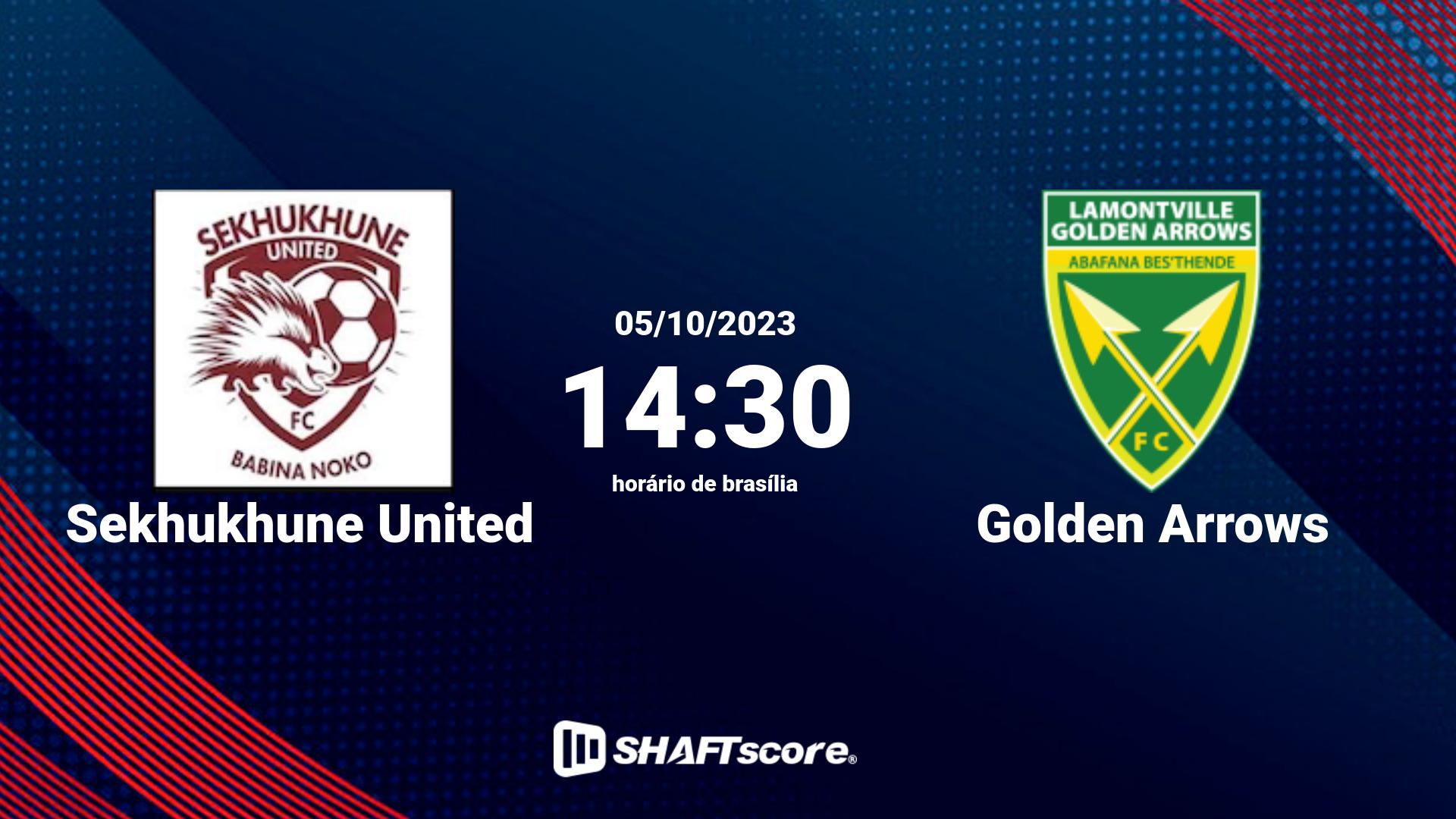 Estatísticas do jogo Sekhukhune United vs Golden Arrows 05.10 14:30