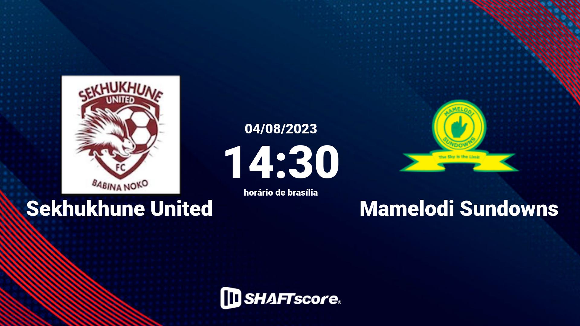 Estatísticas do jogo Sekhukhune United vs Mamelodi Sundowns 04.08 14:30