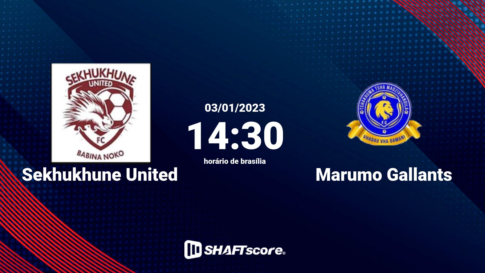 Estatísticas do jogo Sekhukhune United vs Marumo Gallants 03.01 14:30