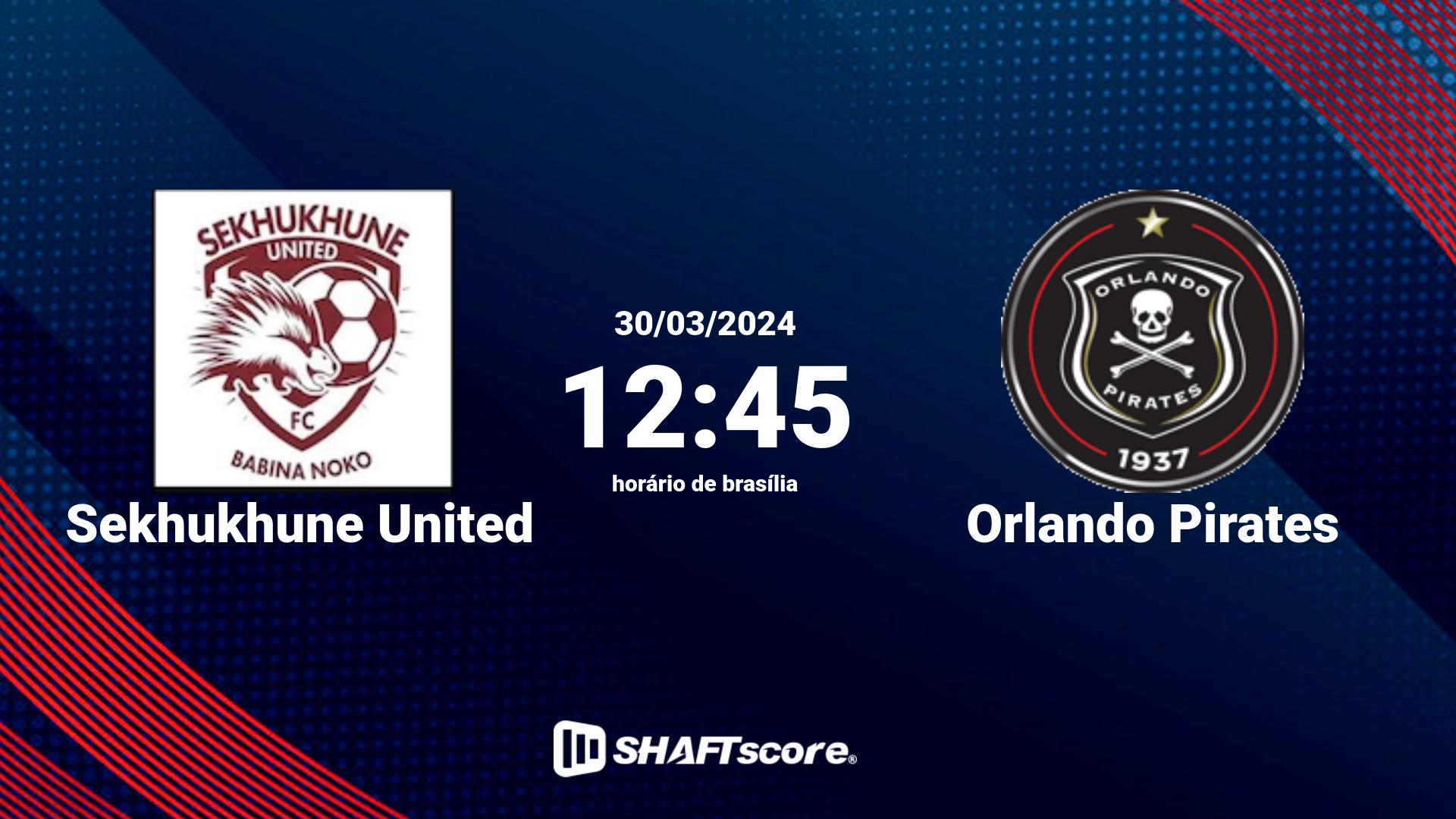 Estatísticas do jogo Sekhukhune United vs Orlando Pirates 30.03 12:45