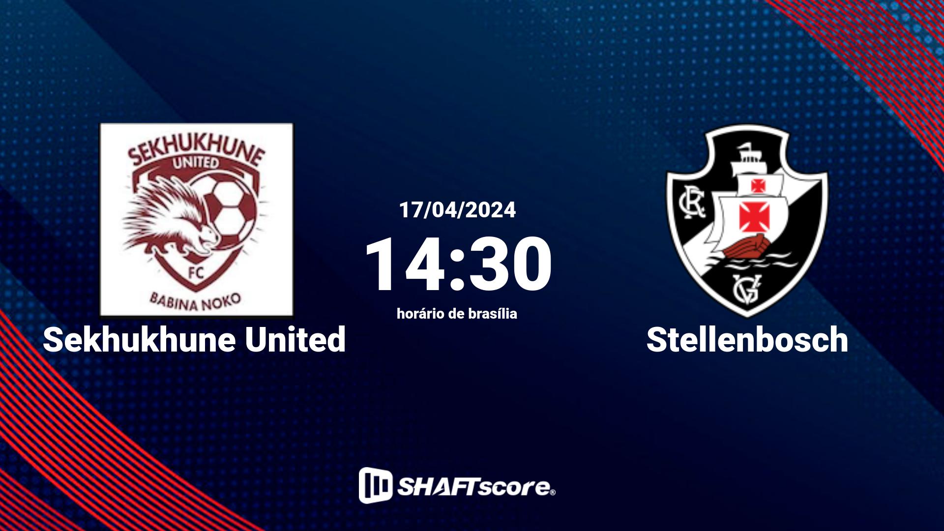 Estatísticas do jogo Sekhukhune United vs Stellenbosch 17.04 14:30