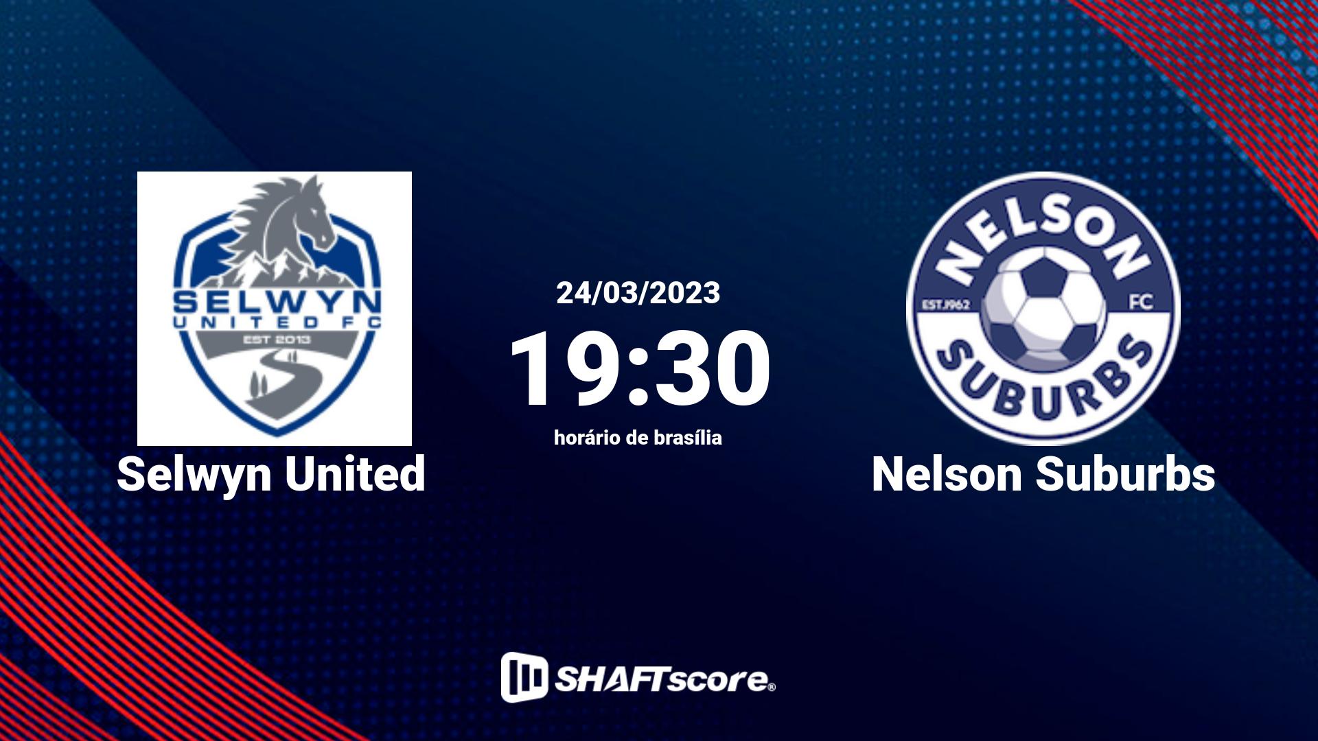 Estatísticas do jogo Selwyn United vs Nelson Suburbs 24.03 19:30