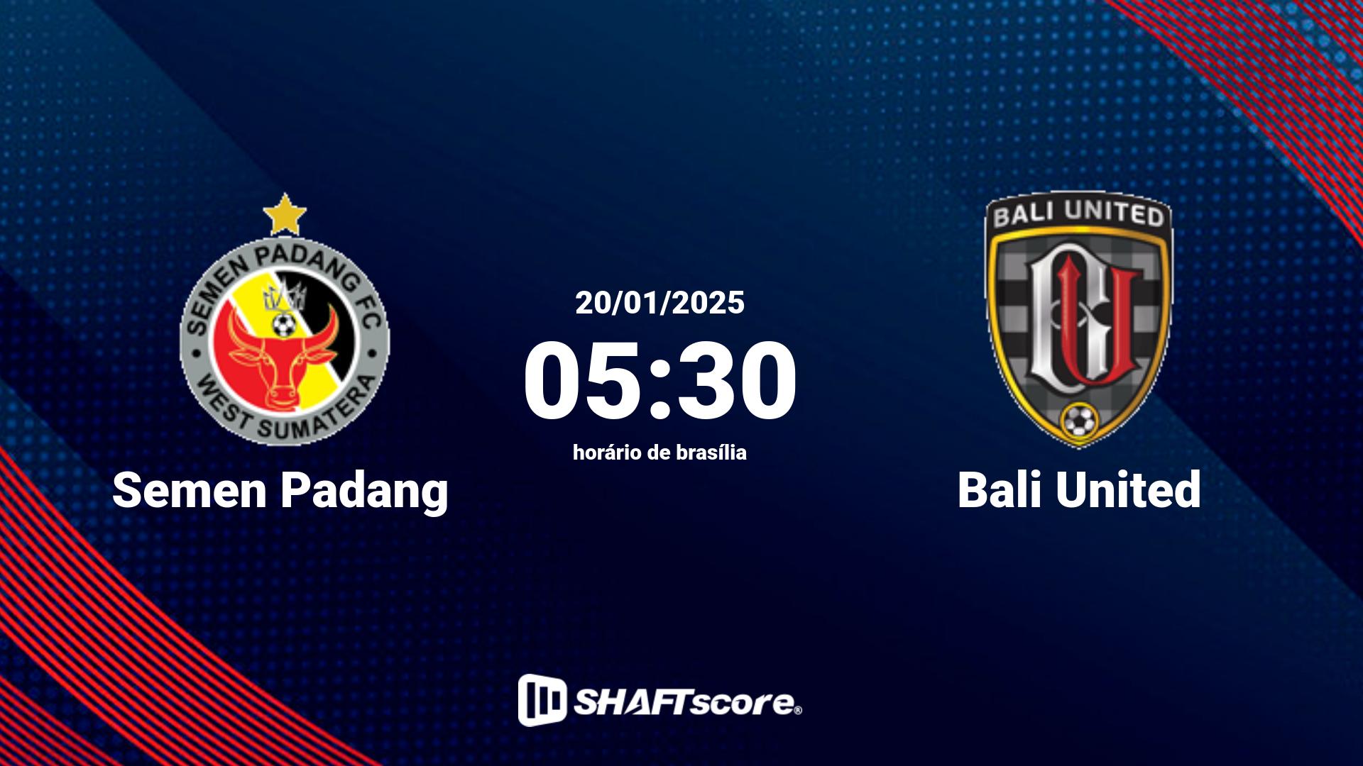 Estatísticas do jogo Semen Padang vs Bali United 20.01 05:30