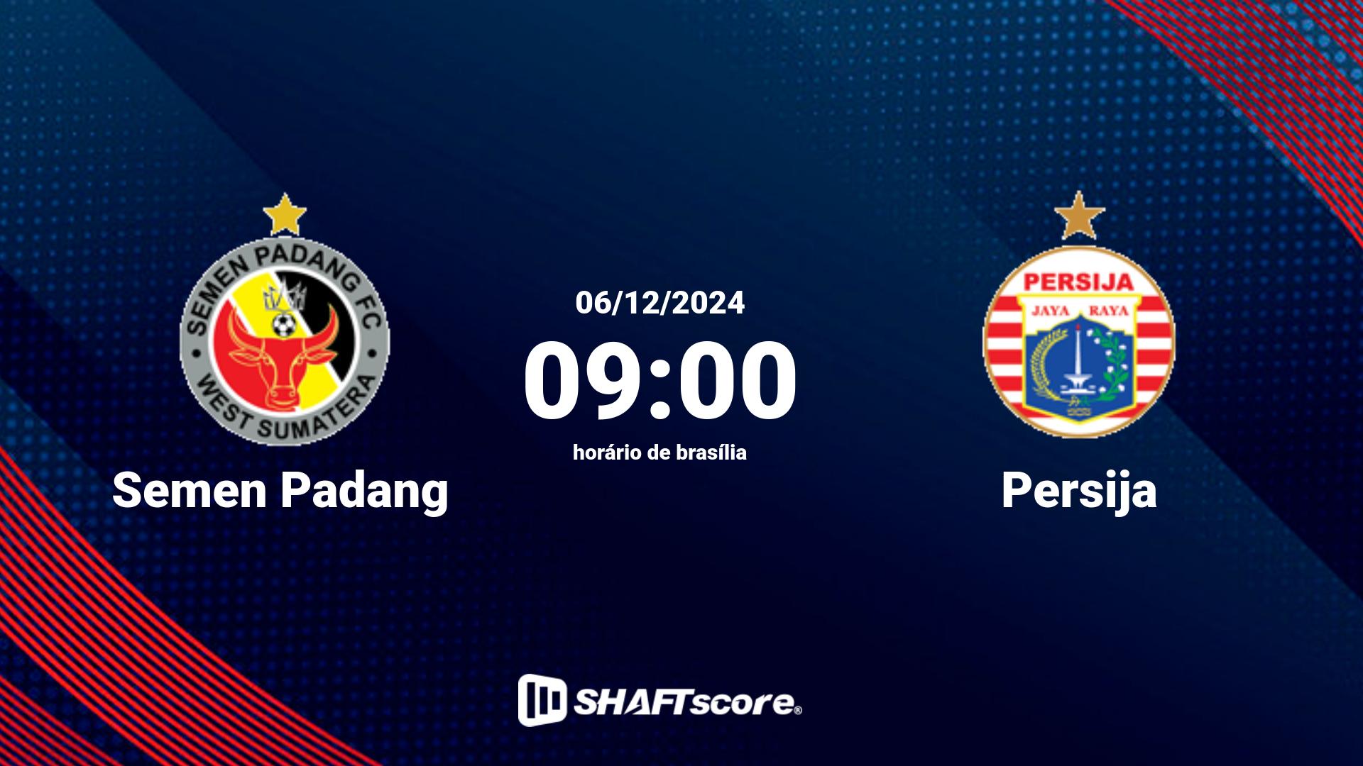 Estatísticas do jogo Semen Padang vs Persija 06.12 09:00