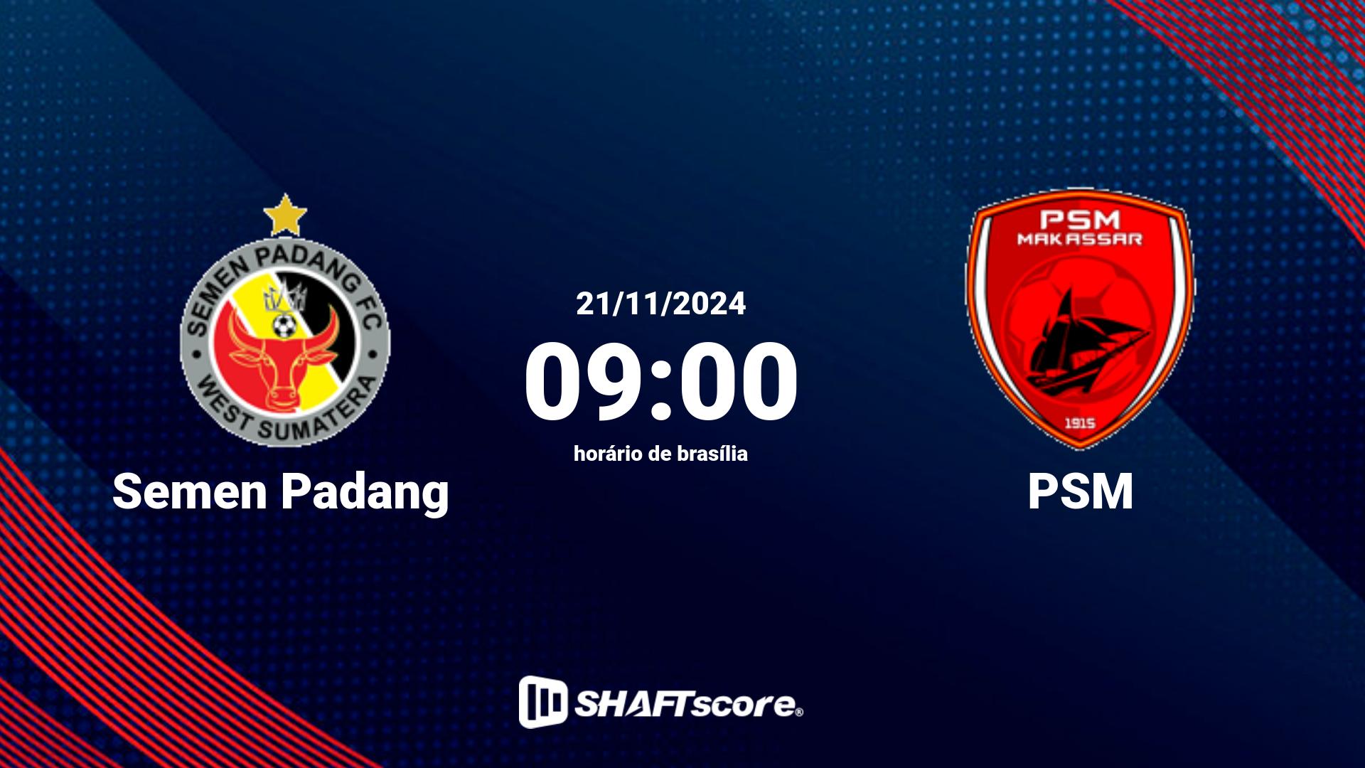 Estatísticas do jogo Semen Padang vs PSM 21.11 09:00