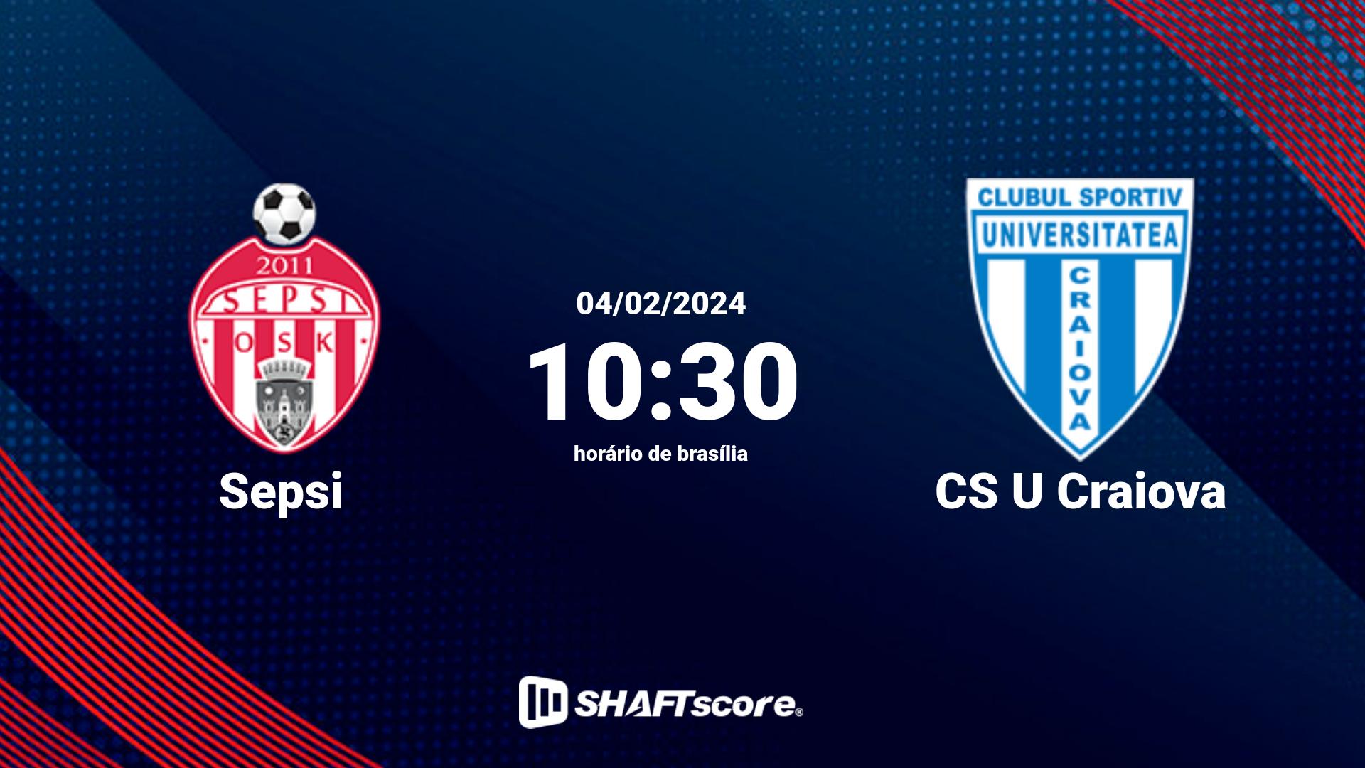 Estatísticas do jogo Sepsi vs CS U Craiova 04.02 10:30