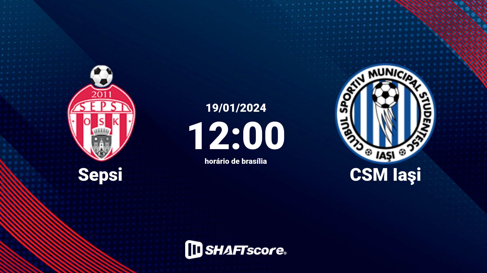 Estatísticas do jogo Sepsi vs CSM Iaşi 19.01 12:00