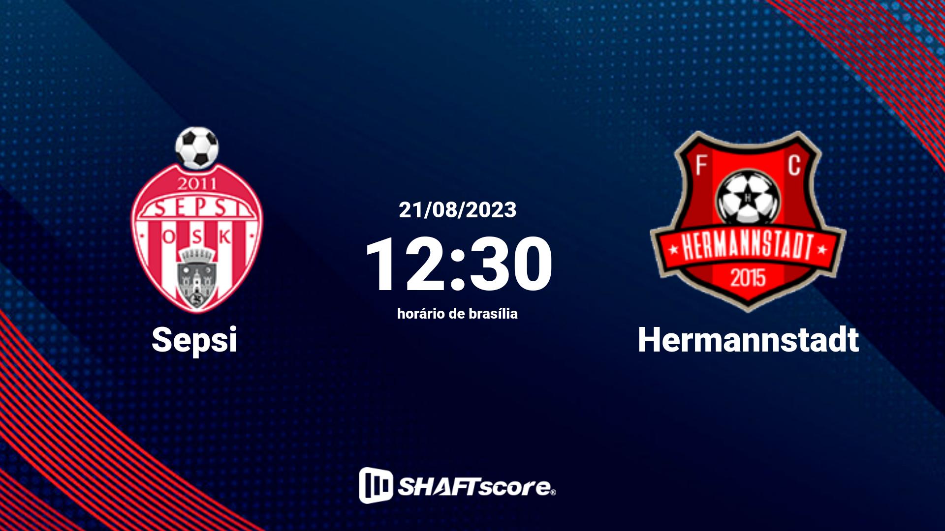 Estatísticas do jogo Sepsi vs Hermannstadt 21.08 12:30