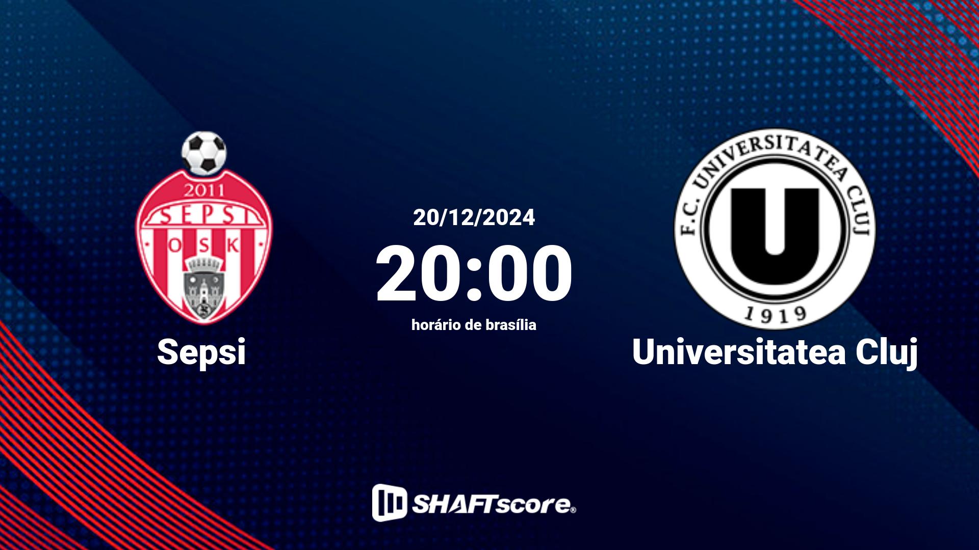 Estatísticas do jogo Sepsi vs Universitatea Cluj 20.12 20:00