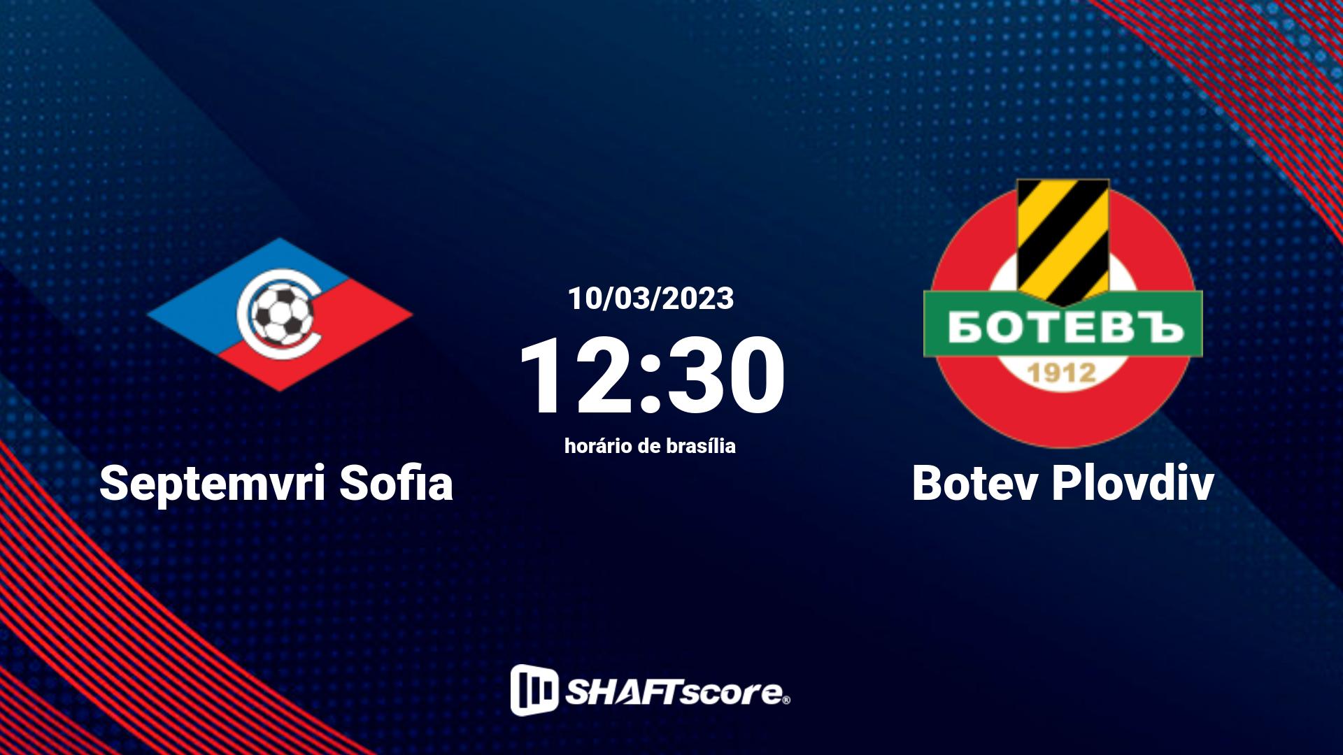 Estatísticas do jogo Septemvri Sofia vs Botev Plovdiv 10.03 12:30