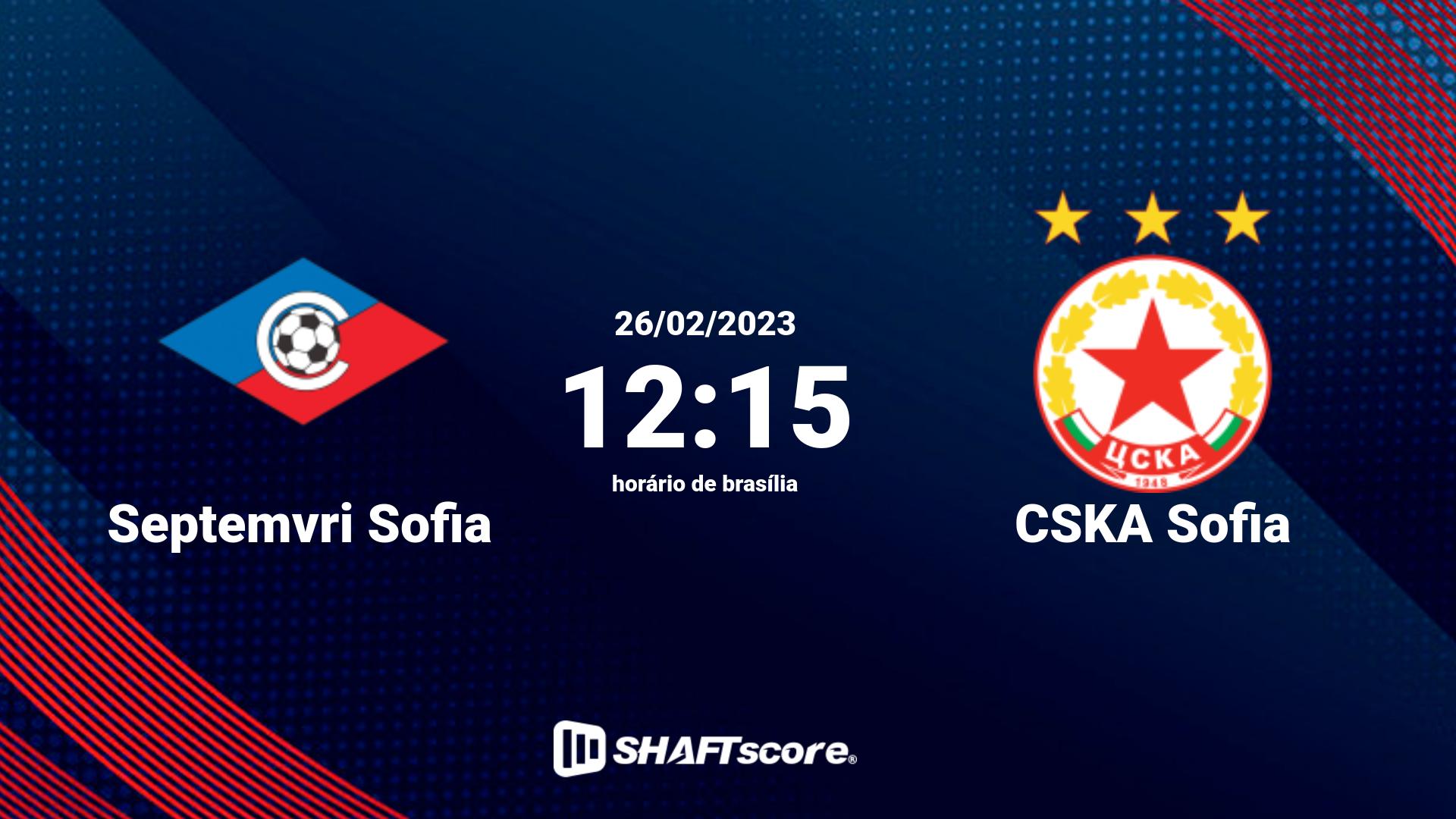 Estatísticas do jogo Septemvri Sofia vs CSKA Sofia 26.02 12:15