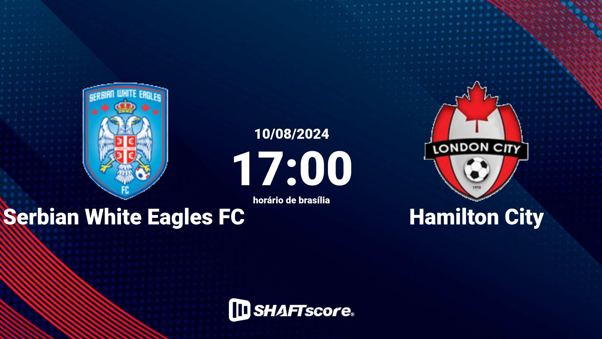 Estatísticas do jogo Serbian White Eagles FC vs Hamilton City 10.08 17:00