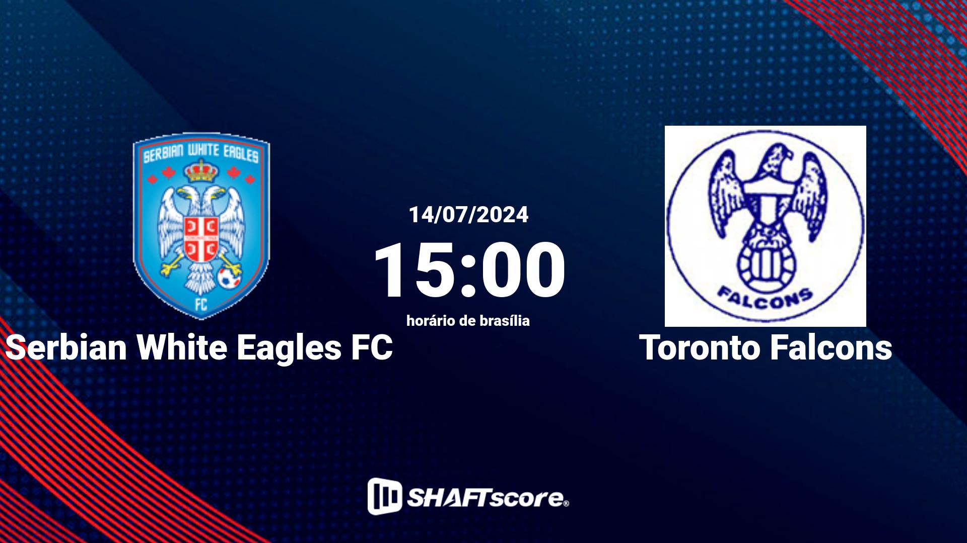 Estatísticas do jogo Serbian White Eagles FC vs Toronto Falcons 14.07 15:00