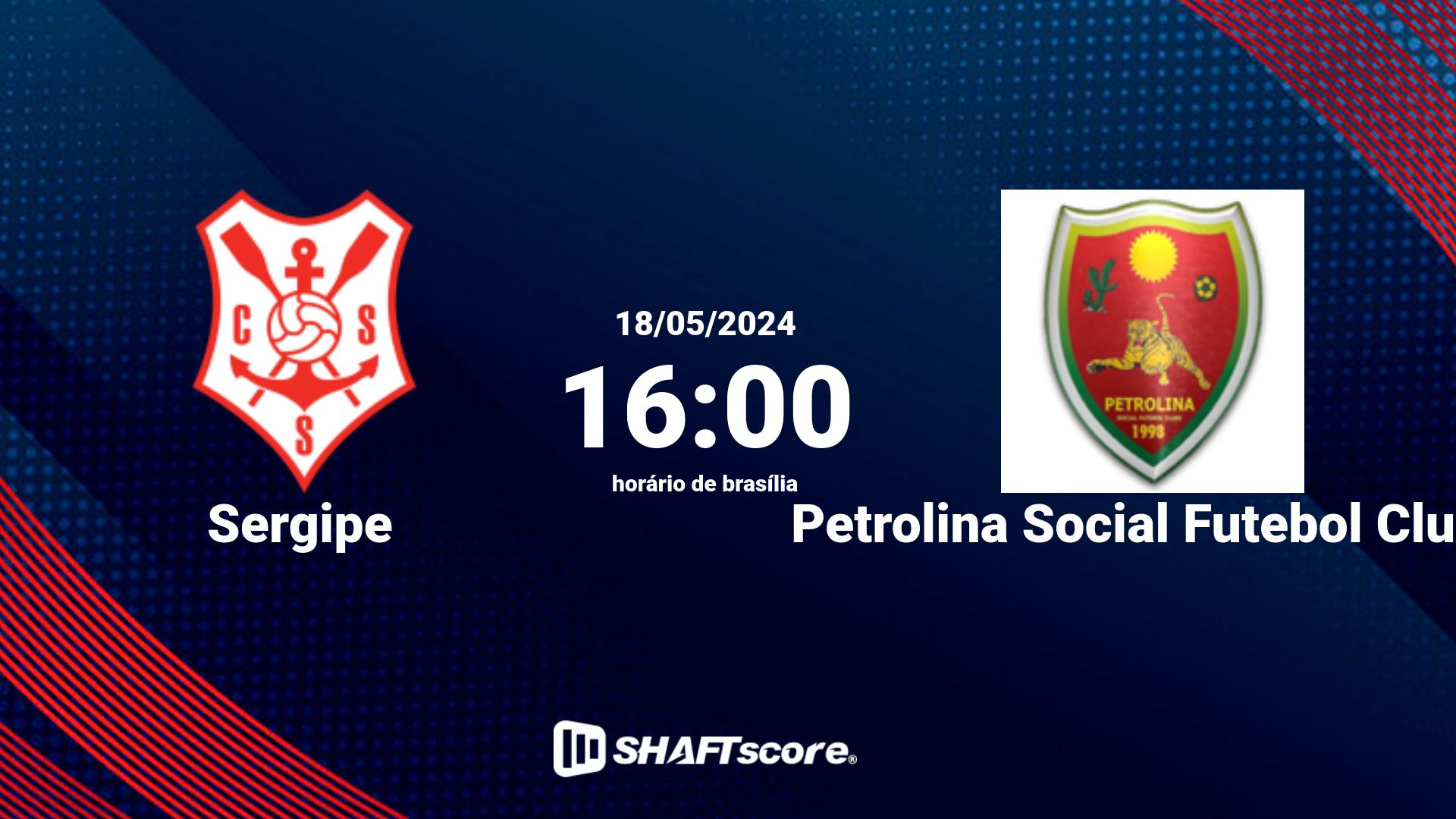 Estatísticas do jogo Sergipe vs Petrolina Social Futebol Clube 18.05 16:00