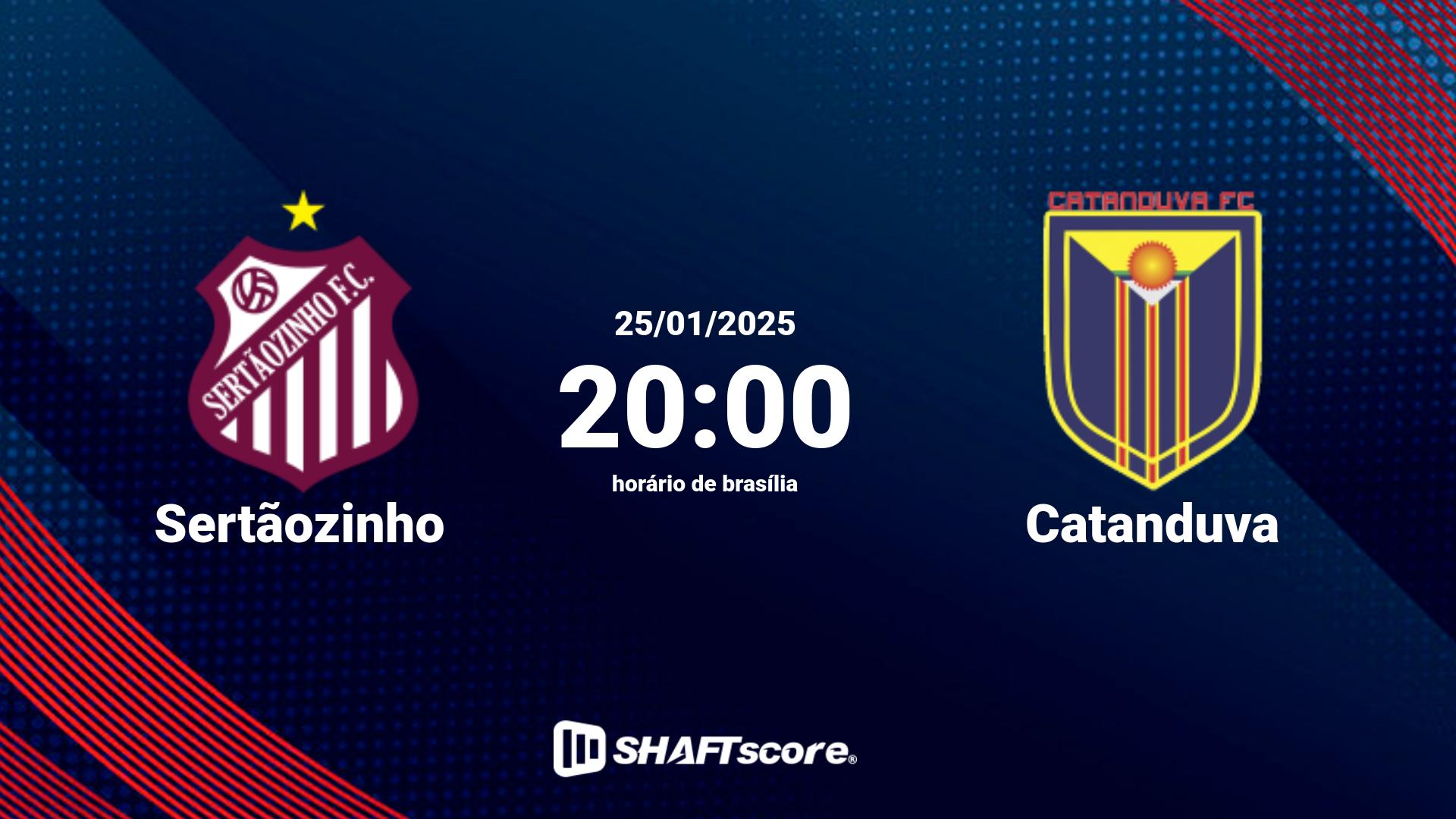 Estatísticas do jogo Sertãozinho vs Catanduva 25.01 20:00