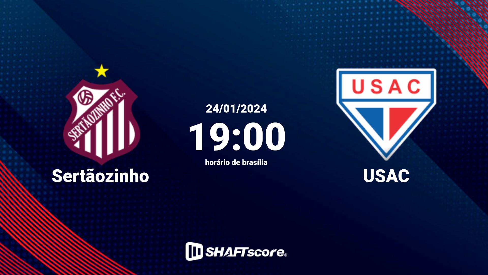 Estatísticas do jogo Sertãozinho vs USAC 24.01 19:00