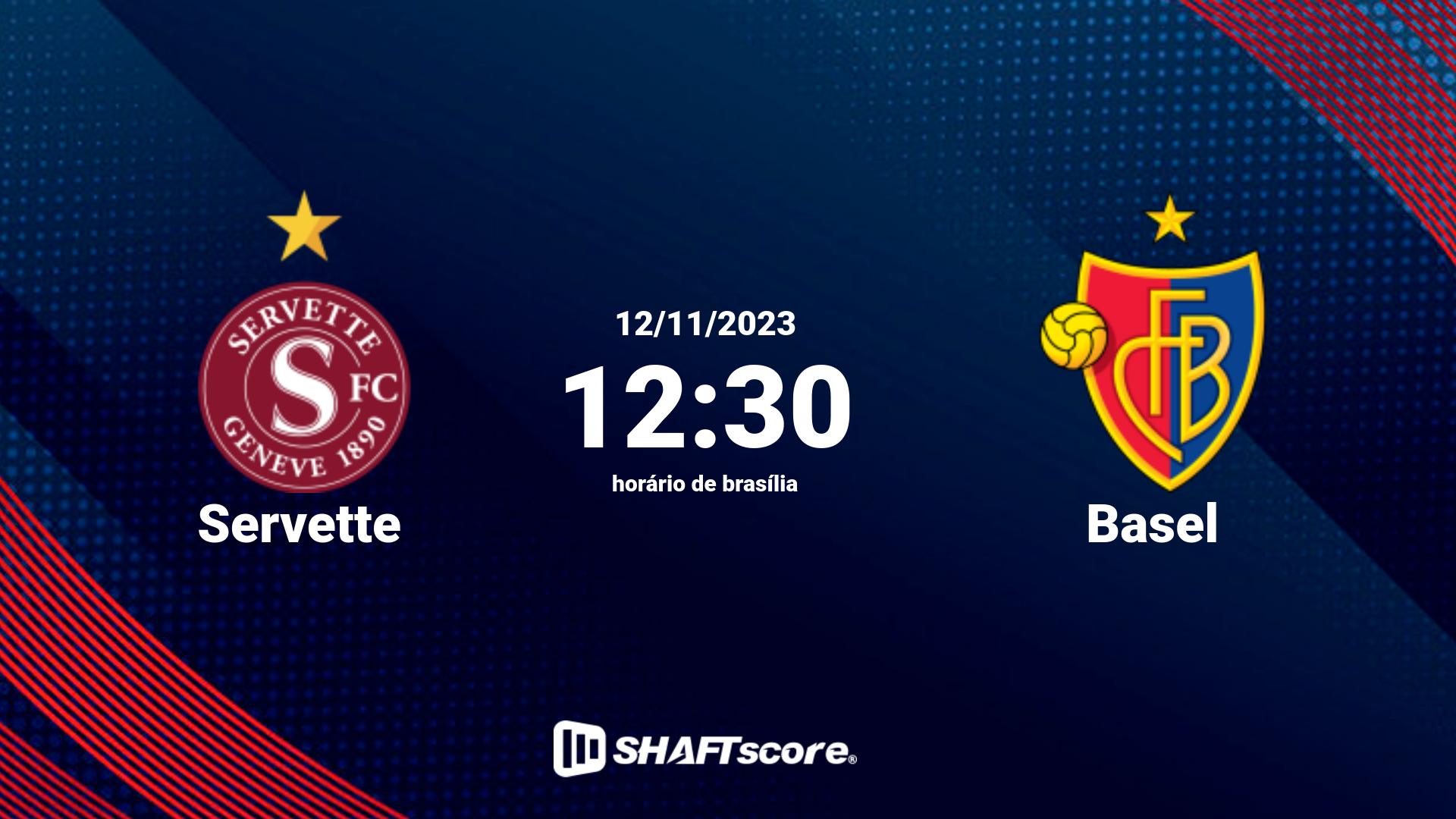 Estatísticas do jogo Servette vs Basel 12.11 12:30