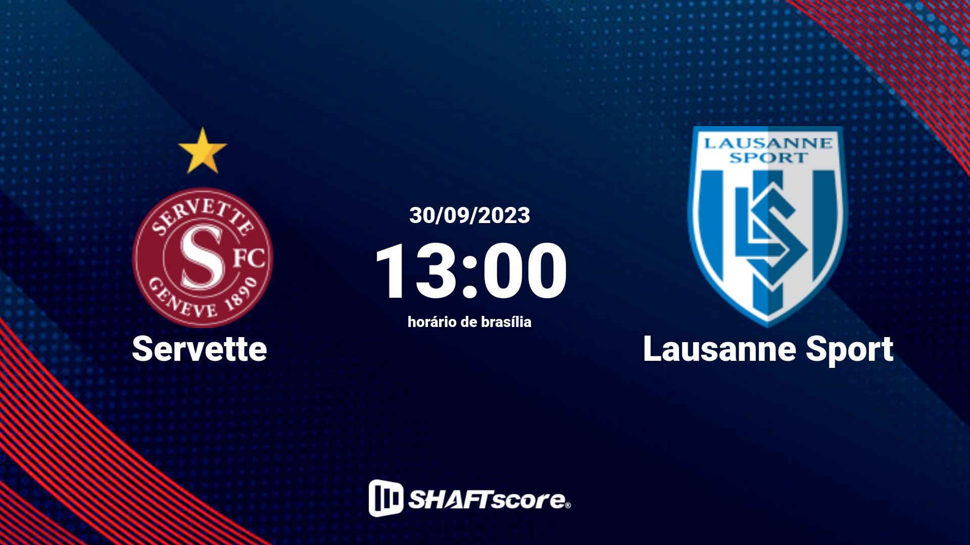 Estatísticas do jogo Servette vs Lausanne Sport 30.09 13:00