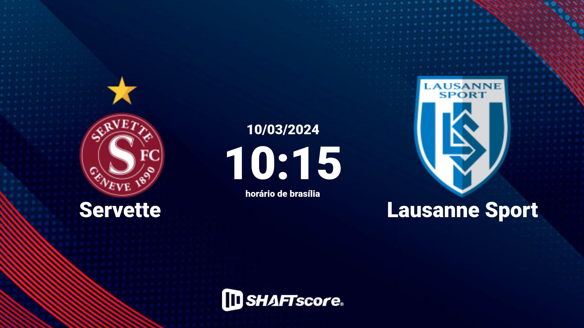 Estatísticas do jogo Servette vs Lausanne Sport 10.03 10:15