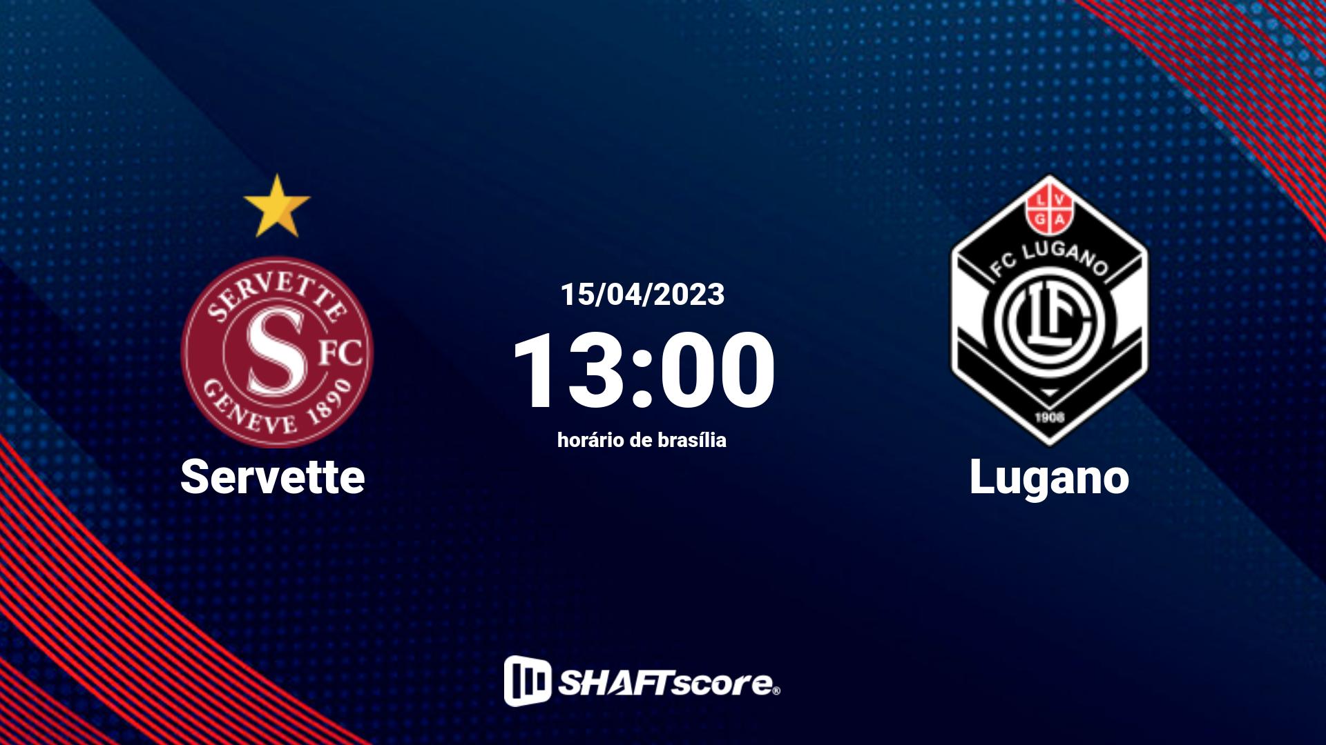 Estatísticas do jogo Servette vs Lugano 15.04 13:00