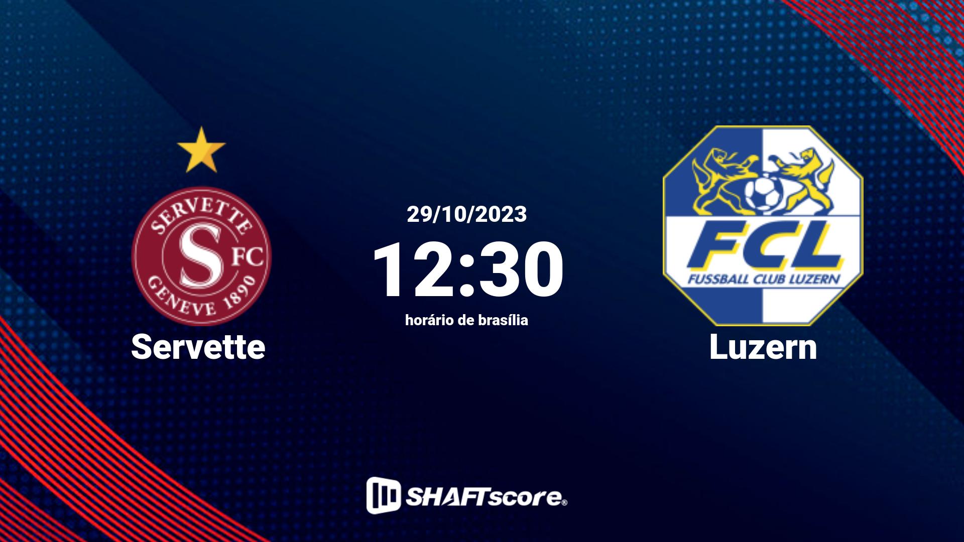 Estatísticas do jogo Servette vs Luzern 29.10 12:30