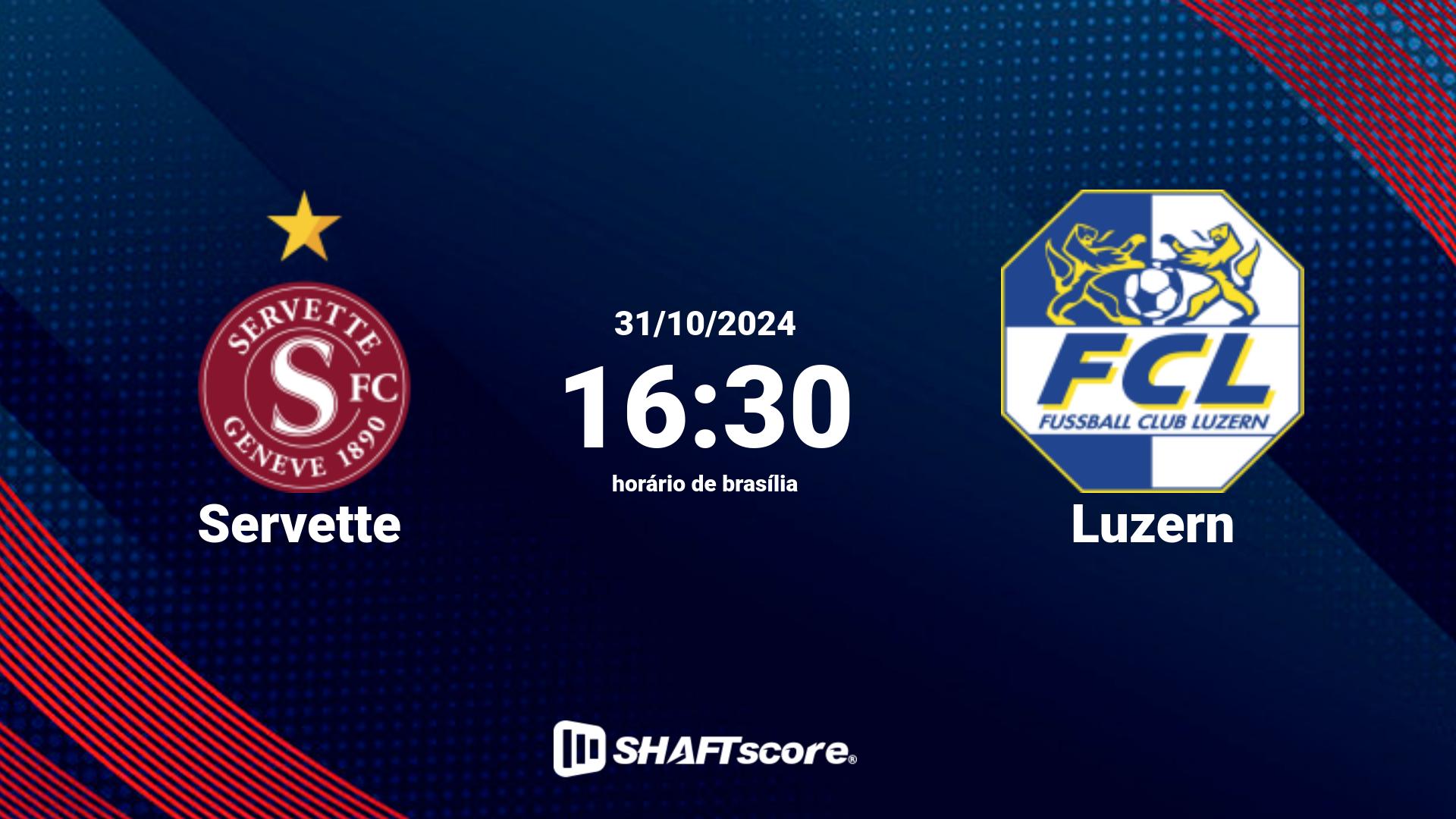 Estatísticas do jogo Servette vs Luzern 31.10 16:30