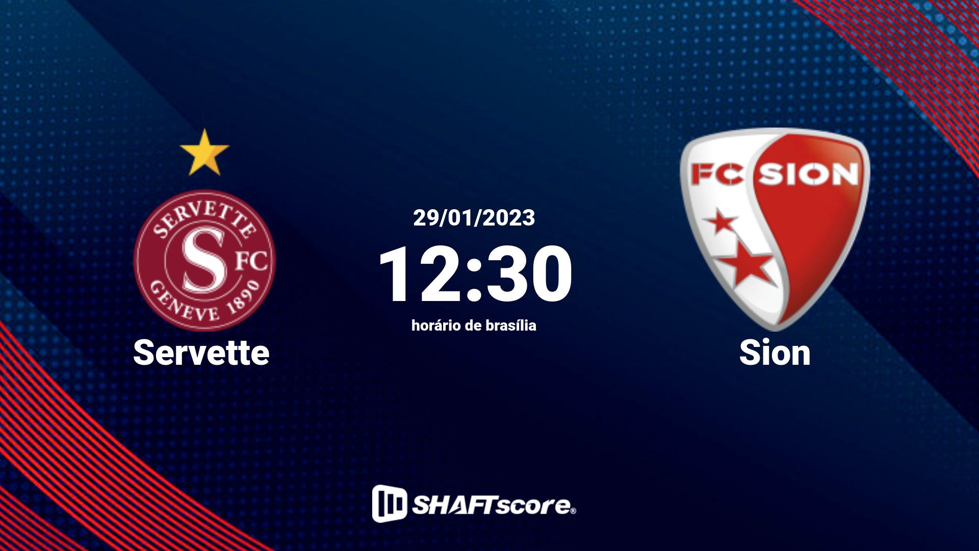 Estatísticas do jogo Servette vs Sion 29.01 12:30