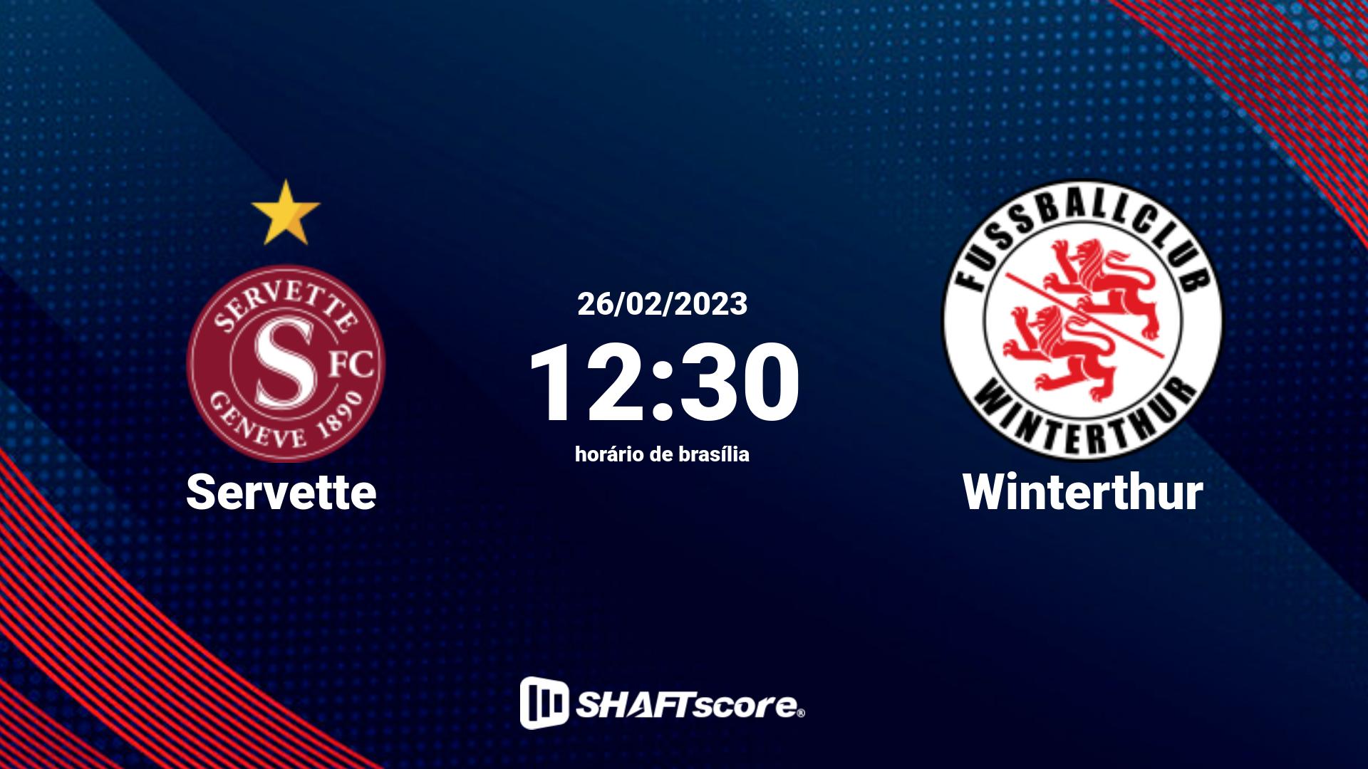 Estatísticas do jogo Servette vs Winterthur 26.02 12:30