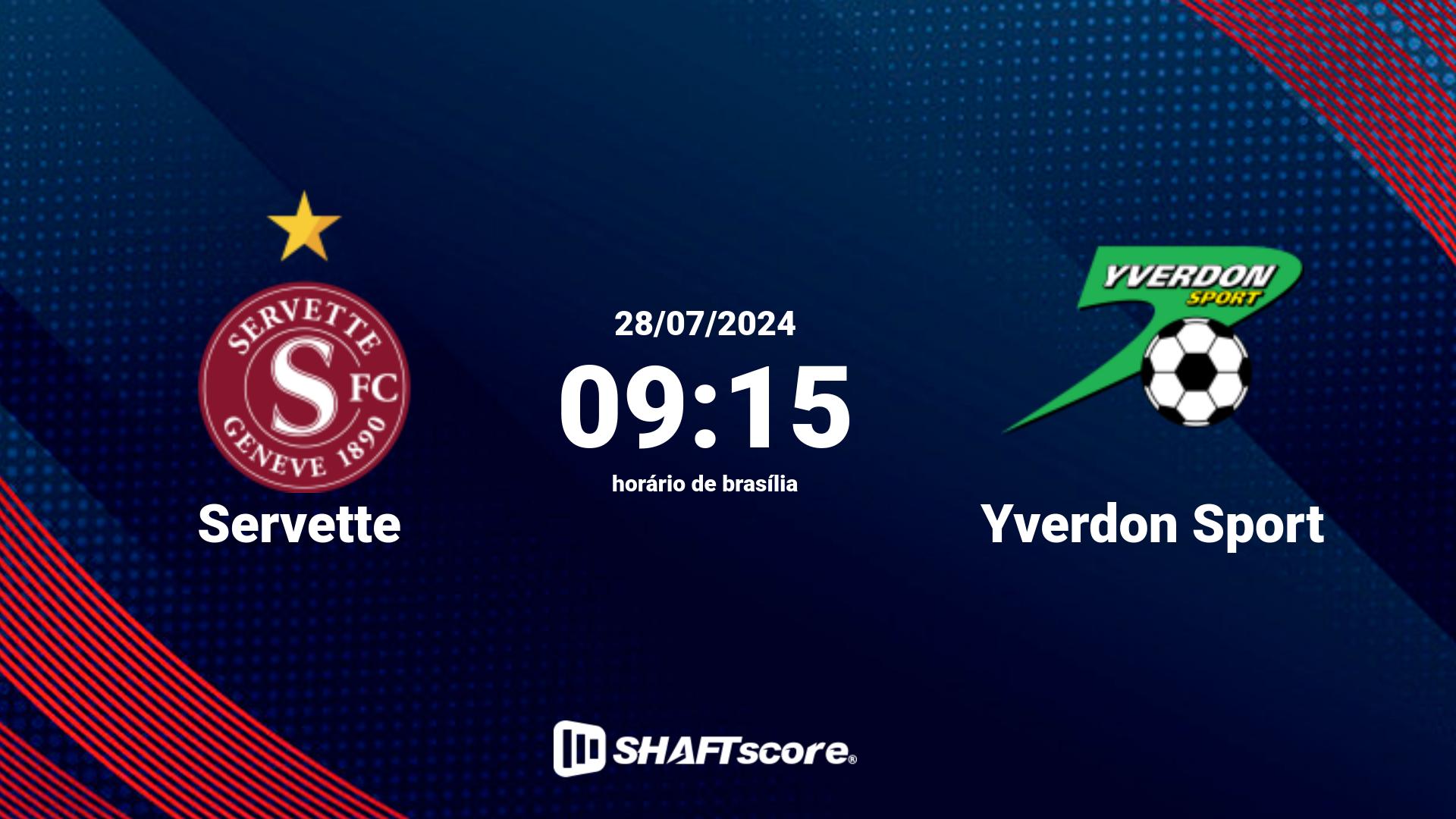 Estatísticas do jogo Servette vs Yverdon Sport 28.07 09:15