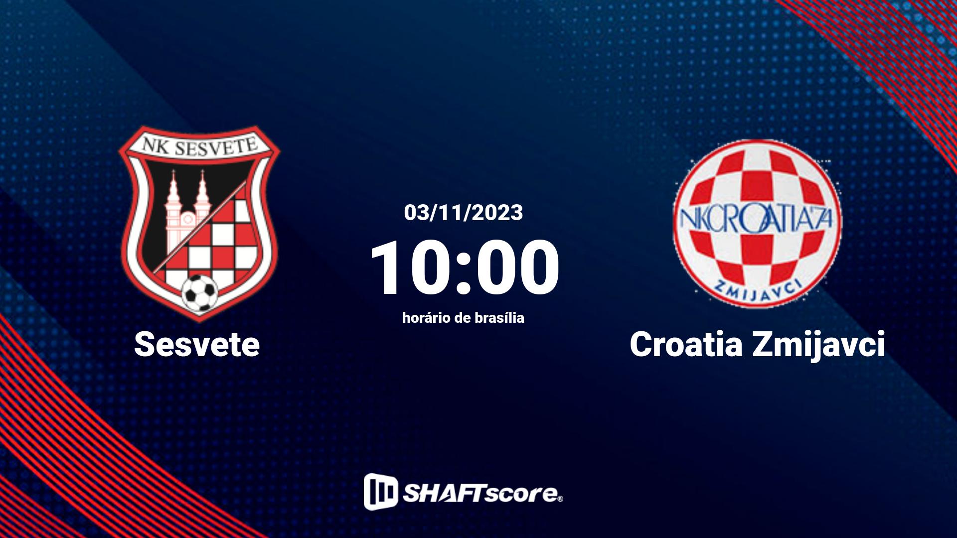 Estatísticas do jogo Sesvete vs Croatia Zmijavci 03.11 10:00