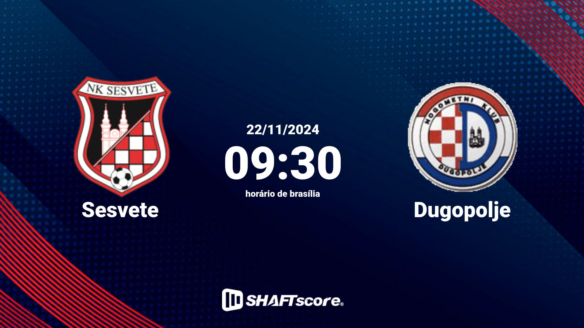 Estatísticas do jogo Sesvete vs Dugopolje 22.11 09:30