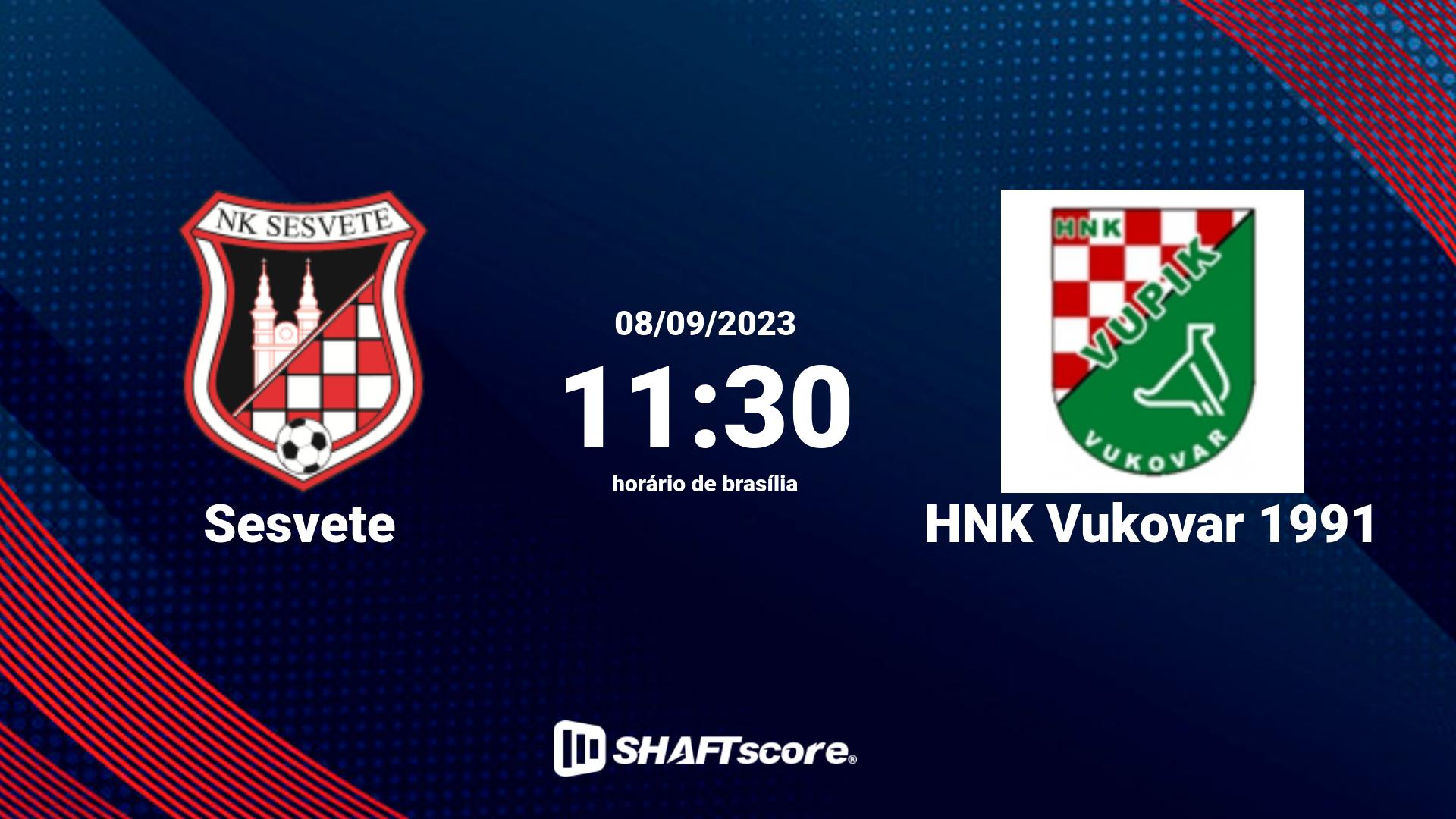 Estatísticas do jogo Sesvete vs HNK Vukovar 1991 08.09 11:30