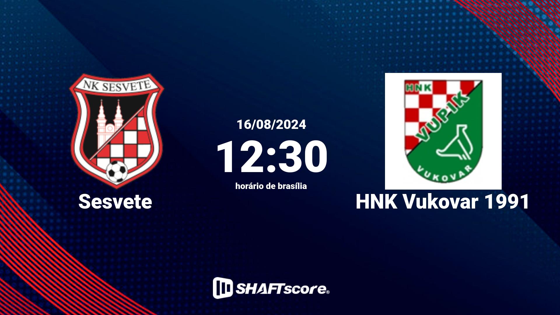 Estatísticas do jogo Sesvete vs HNK Vukovar 1991 16.08 12:30